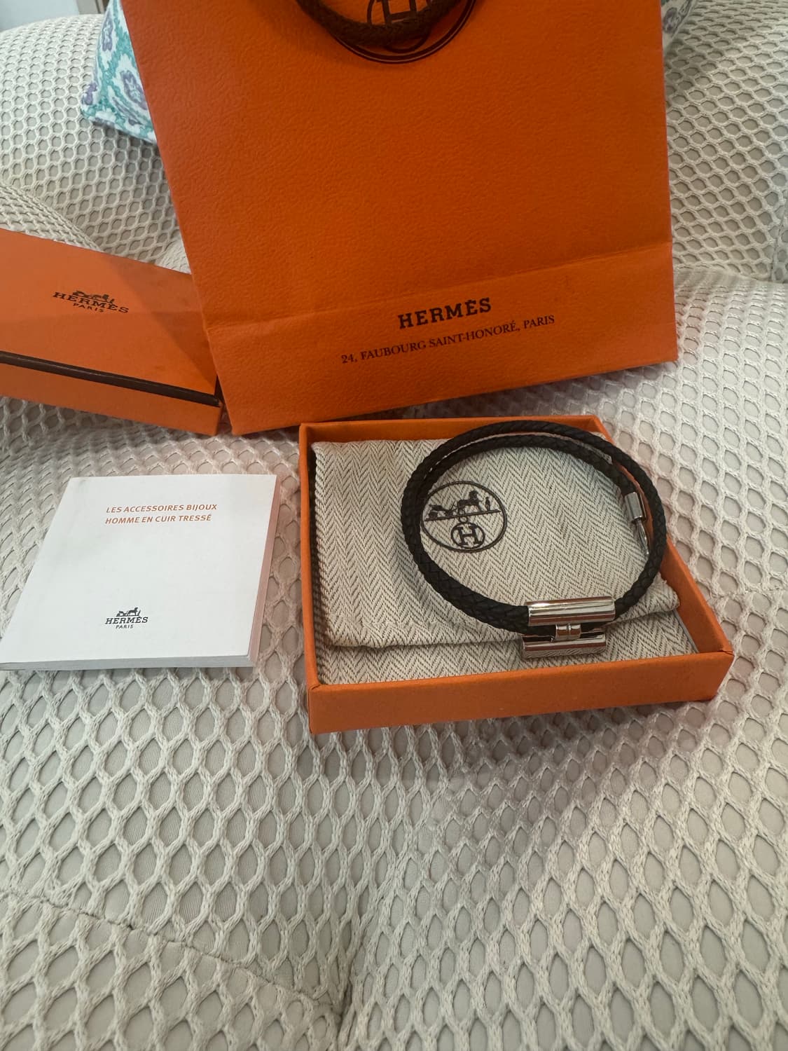 정품 에르메스 팔찌 은장블랙 T4 상품이미지1