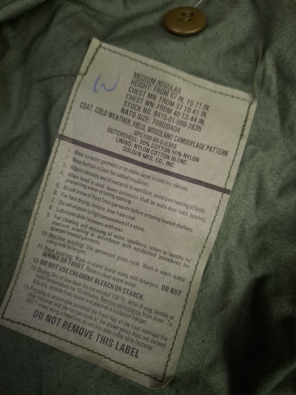 새제품 오리지날 미군 우드랜드 M-65 필드야상 상품이미지2