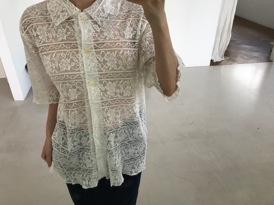 vintage lace pattern shirts 상품이미지4