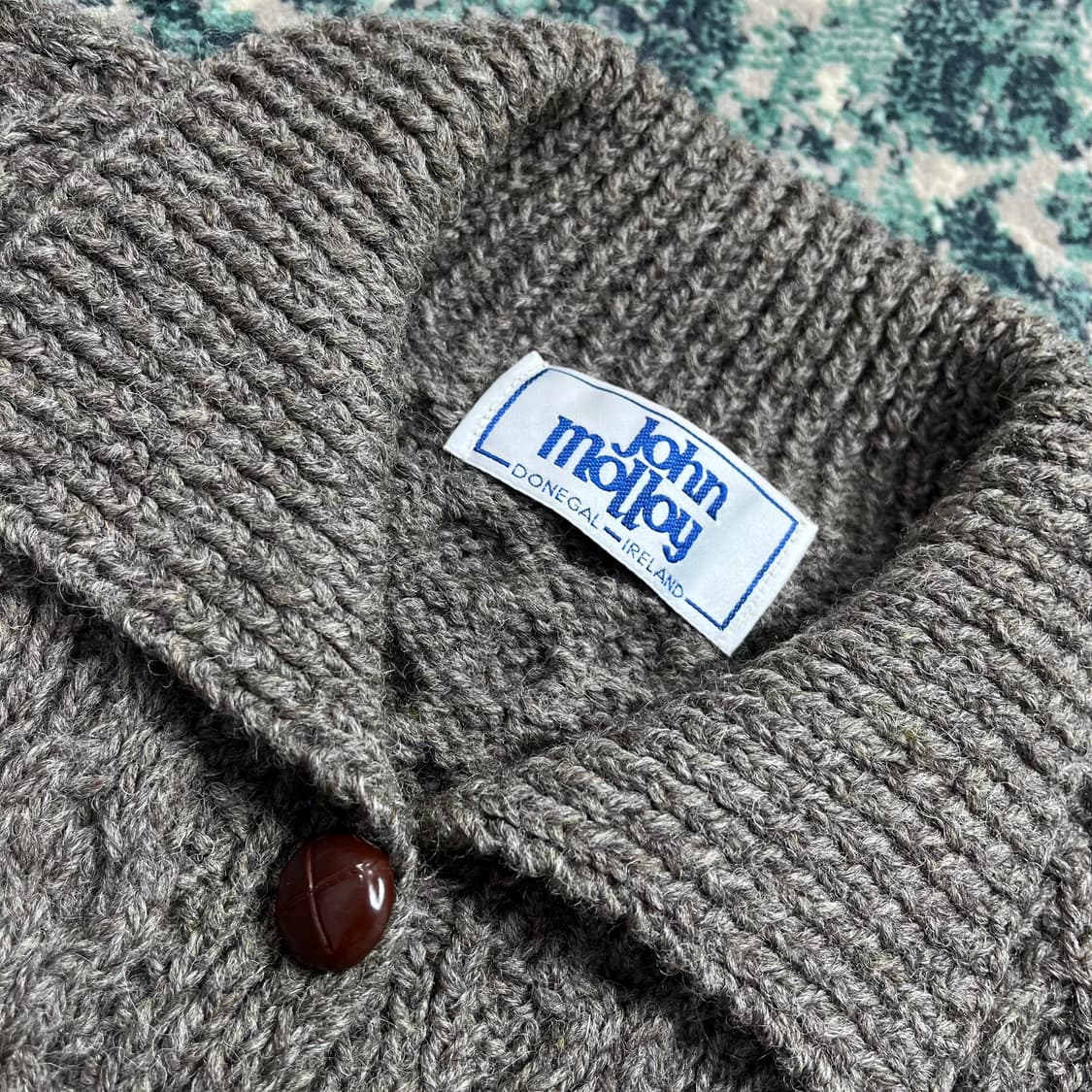 Jhon Molloy 존 몰리 케이블 울 니트 숄카라 가디건 상품이미지3