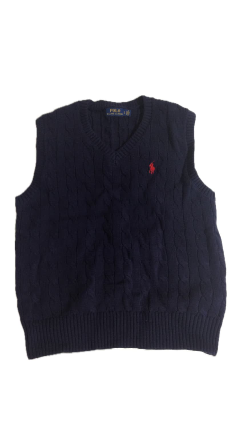 Polo V-kneck knit vest — indigo 상품이미지1