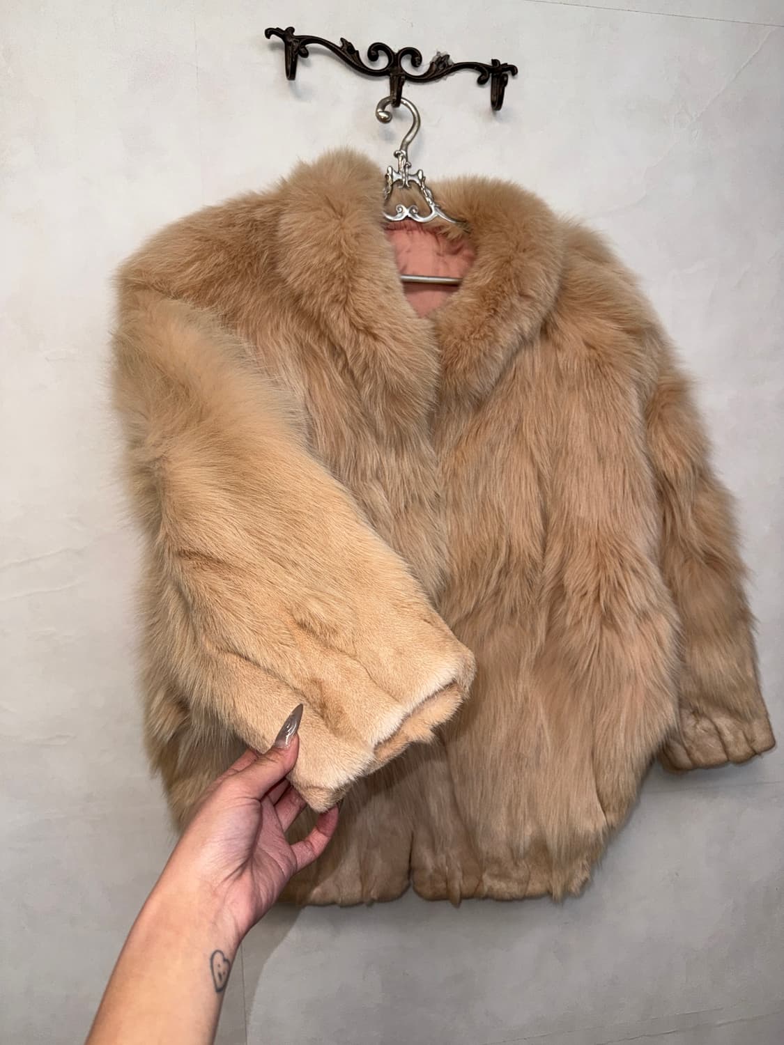 Baby pink fox fur coat jacket 상품이미지2