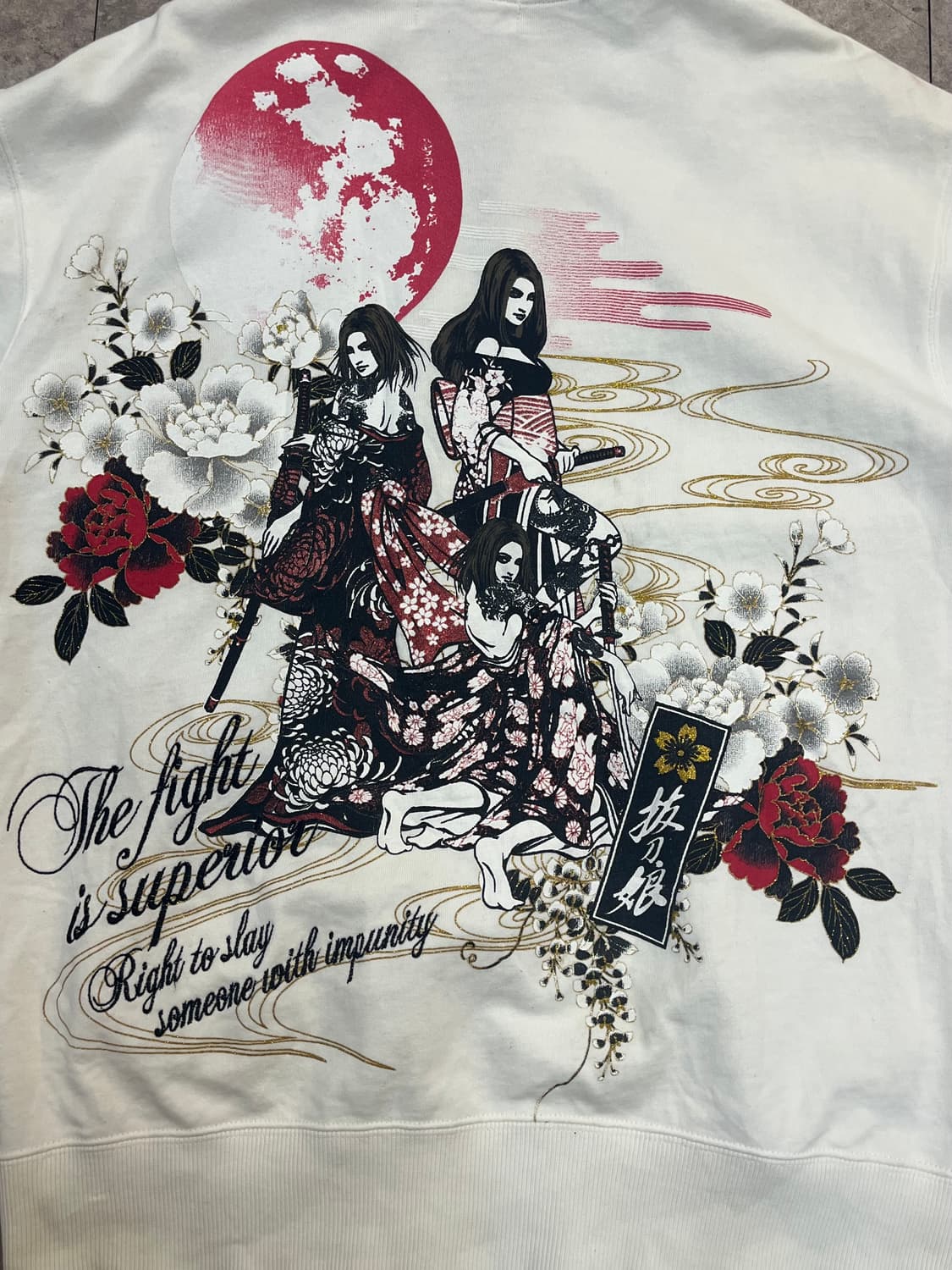 오리엔탈 디바인 사무라이걸 레터링 후드집업 화이트 M #csz3005 상품이미지8