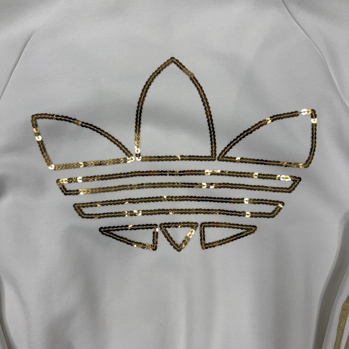 (우먼즈S)00s아디다스 글리터 트랙탑 져지(화이트,흰금) 상품이미지6