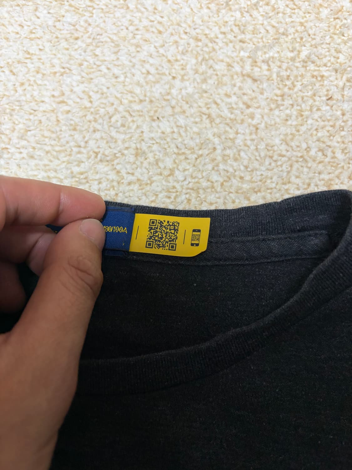 L) 정품 큐알탭 신형 폴로 랄프로렌 반팔 티셔츠 챠콜 상품이미지4