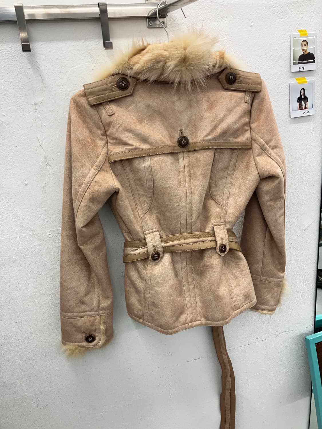 레더 트리밍 스웨이드 하프 무스탕 상품이미지5