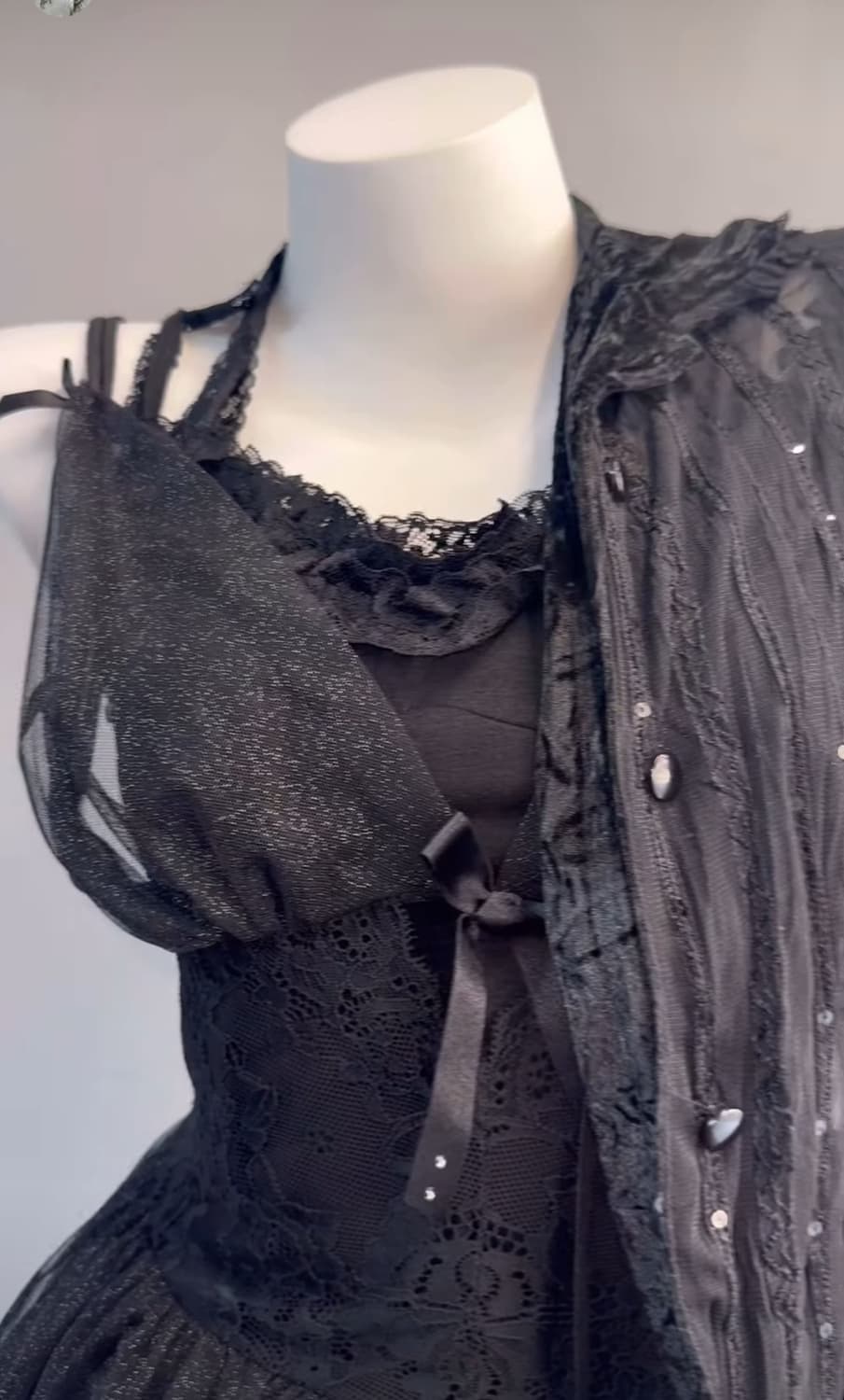 빈티지 갸루 고스 펑크 코디 세트 (4ps 구성) 큐빈티지 와이즈걸 케토 상품이미지3