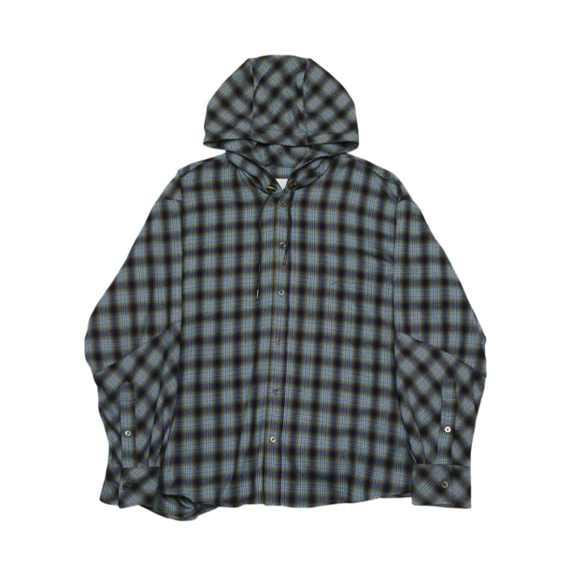 알렌느 체크후드셔츠 블루 1 상품이미지1