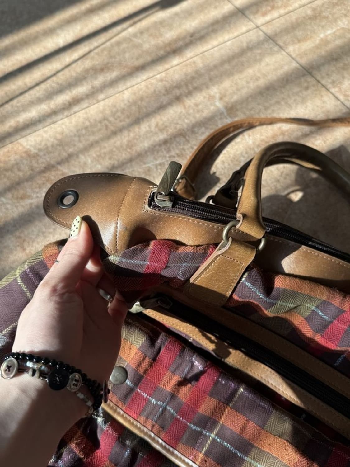 빈티지 포켓 체크 크로스백 숄더백 상품이미지5