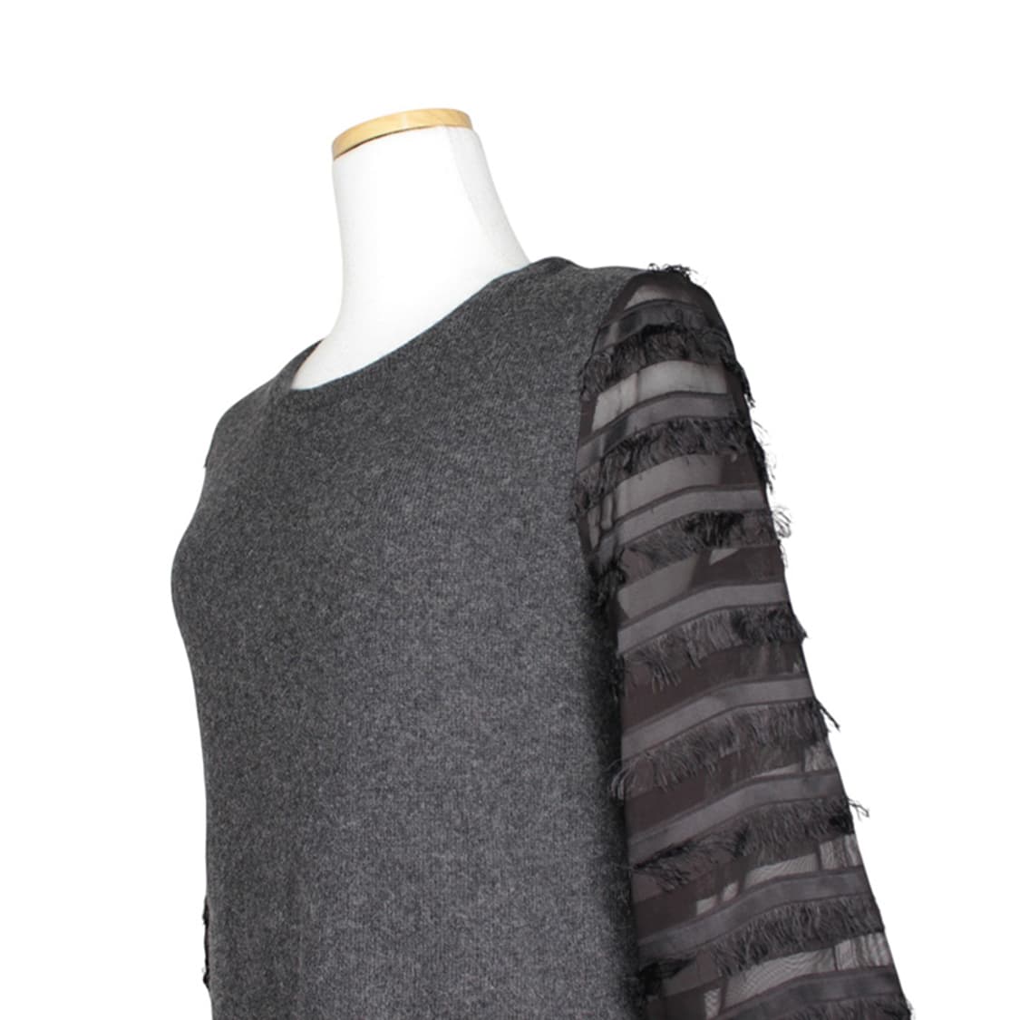 120%캐시미어 차콜그레이 니트 원피스 44 상품이미지4