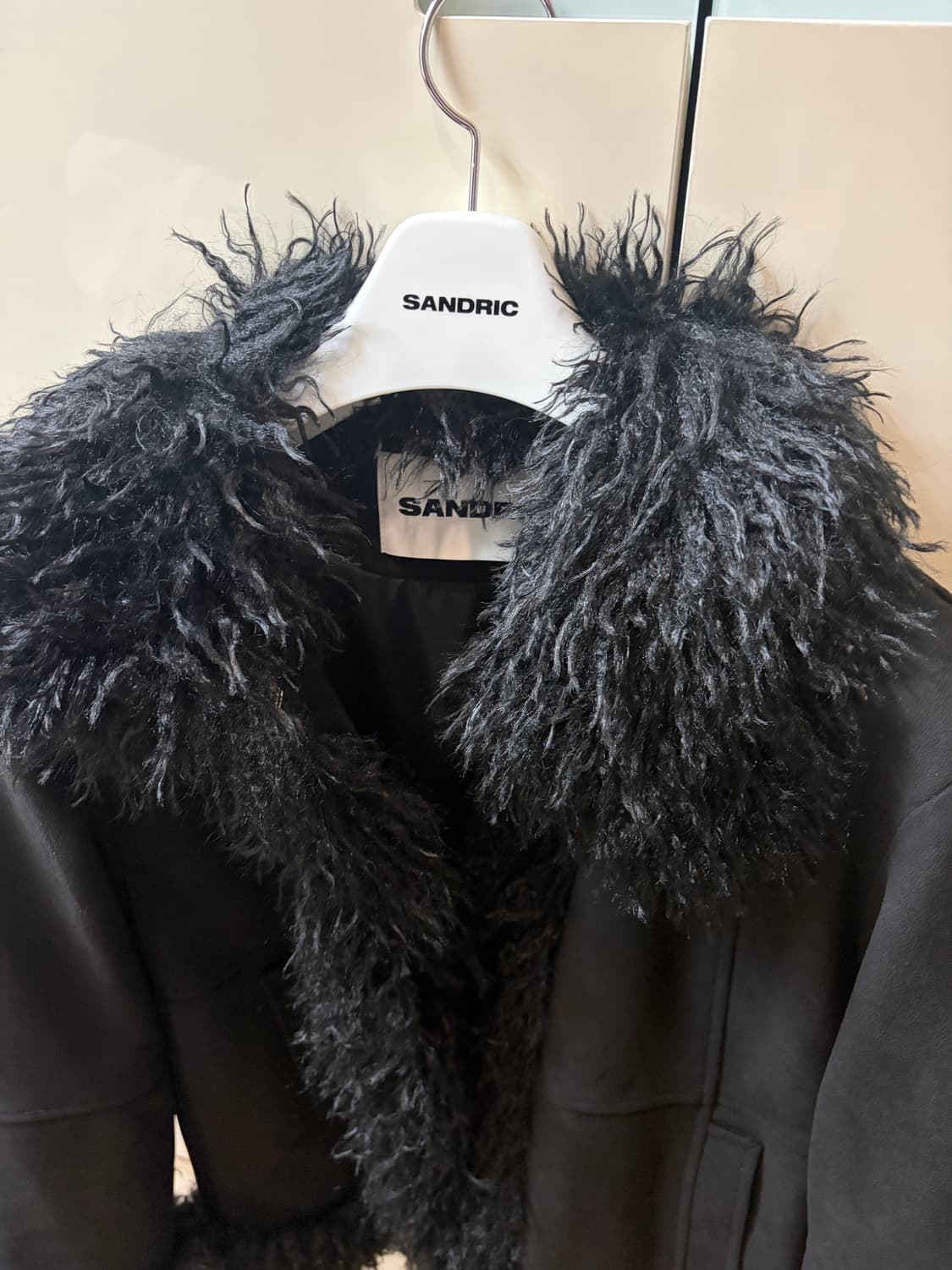 Sandric 퍼자켓 퍼 무스탕 블랙 판매 상품이미지3