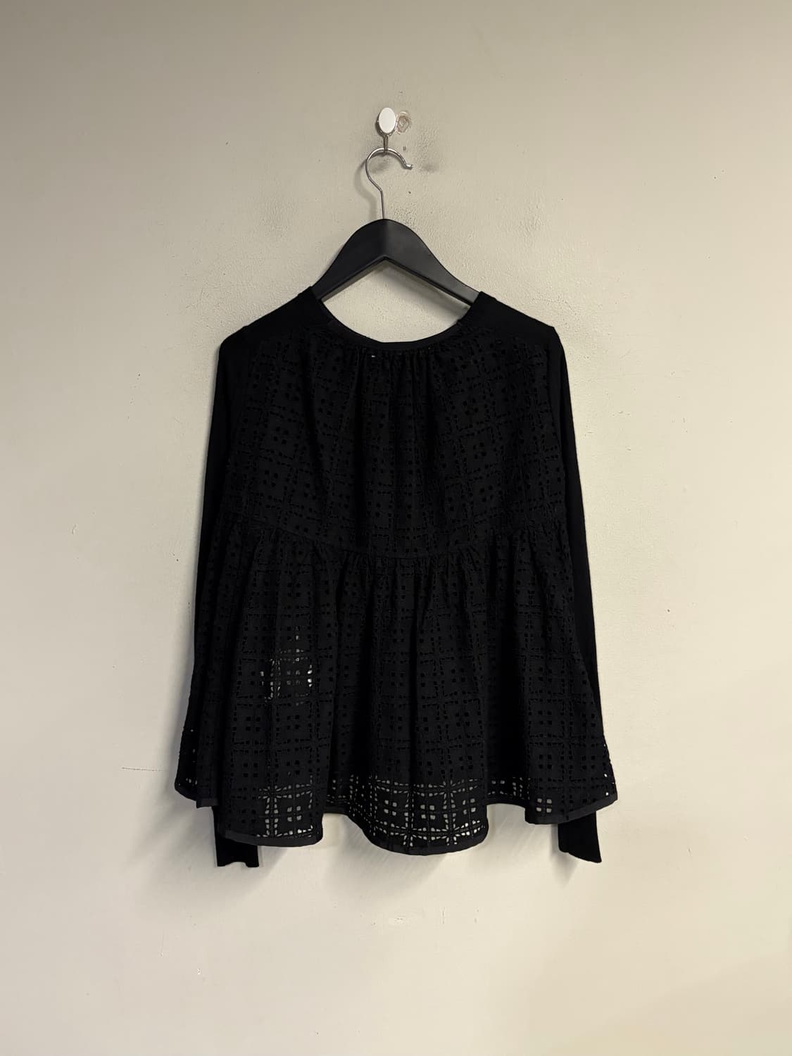 SACAI LUCK lace mix knit cardigan  상품이미지5