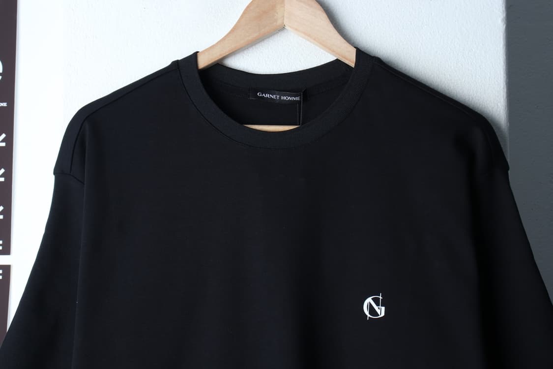 (M-XL) 가넷옴므 반팔 티셔츠 새상품 놈코어 블랙-H32467 상품이미지3