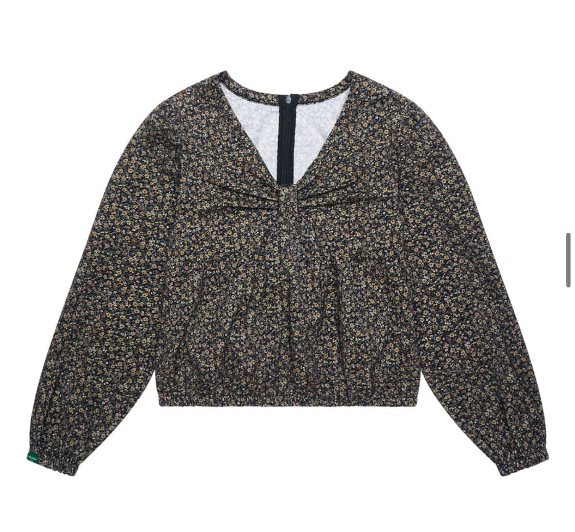 노컨텐츠 타이니 플라워 블라우스 블랙 상품이미지1