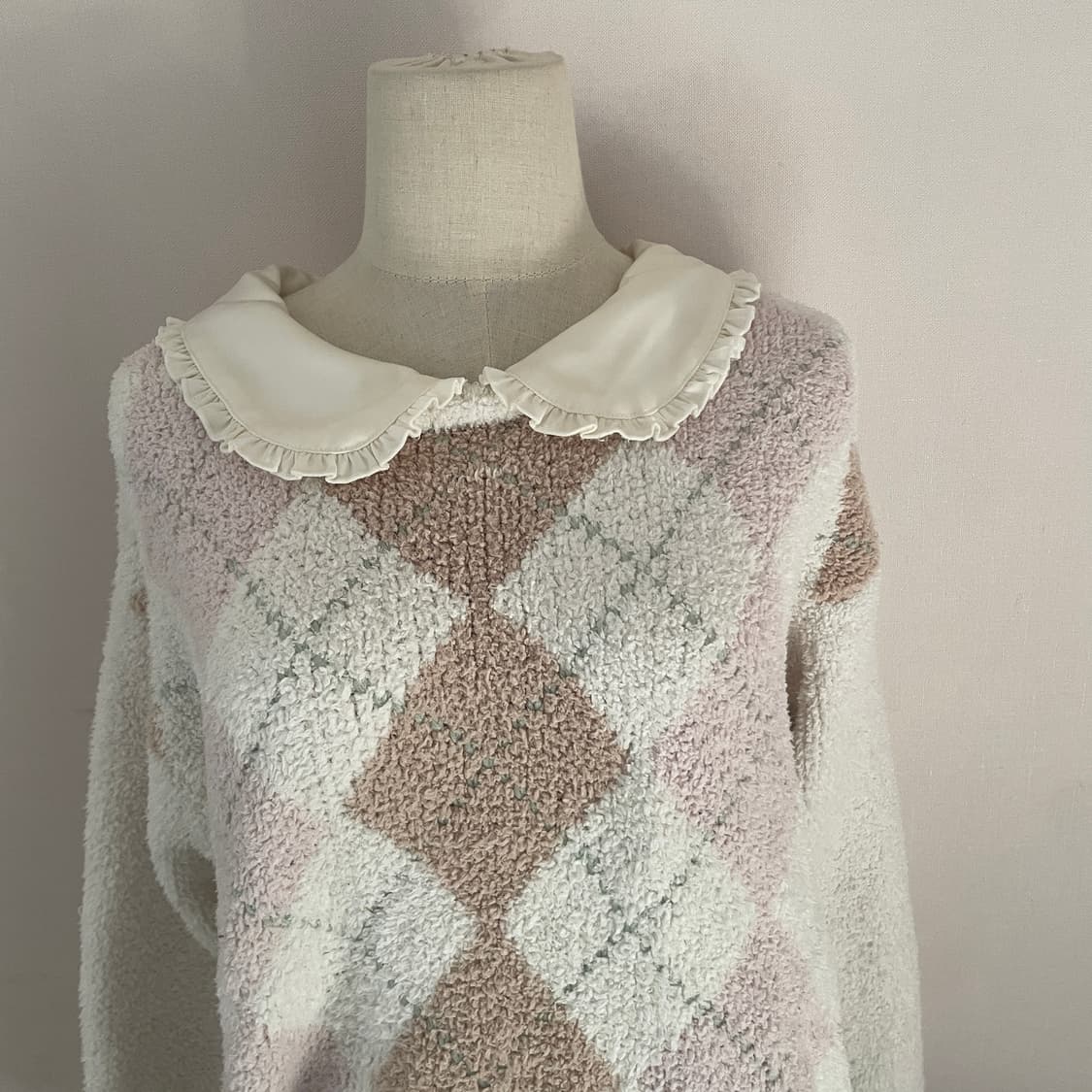 lizlisa 리즈리사 아가일 니트 양산형 달천깔 히메갸루 오네갸루 상품이미지2