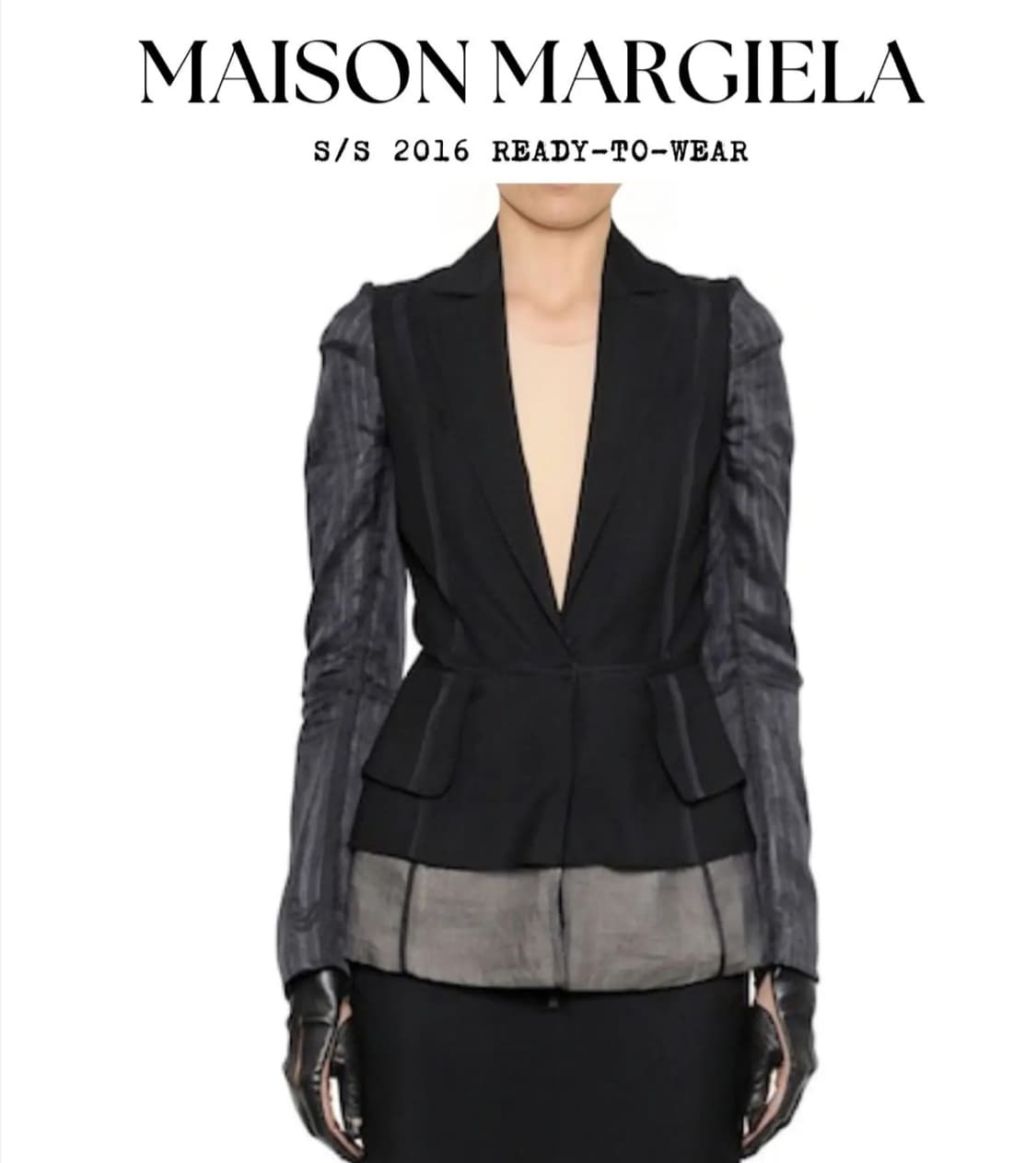 메종 마르지엘라 블랙 배색 블레이저 상품이미지1
