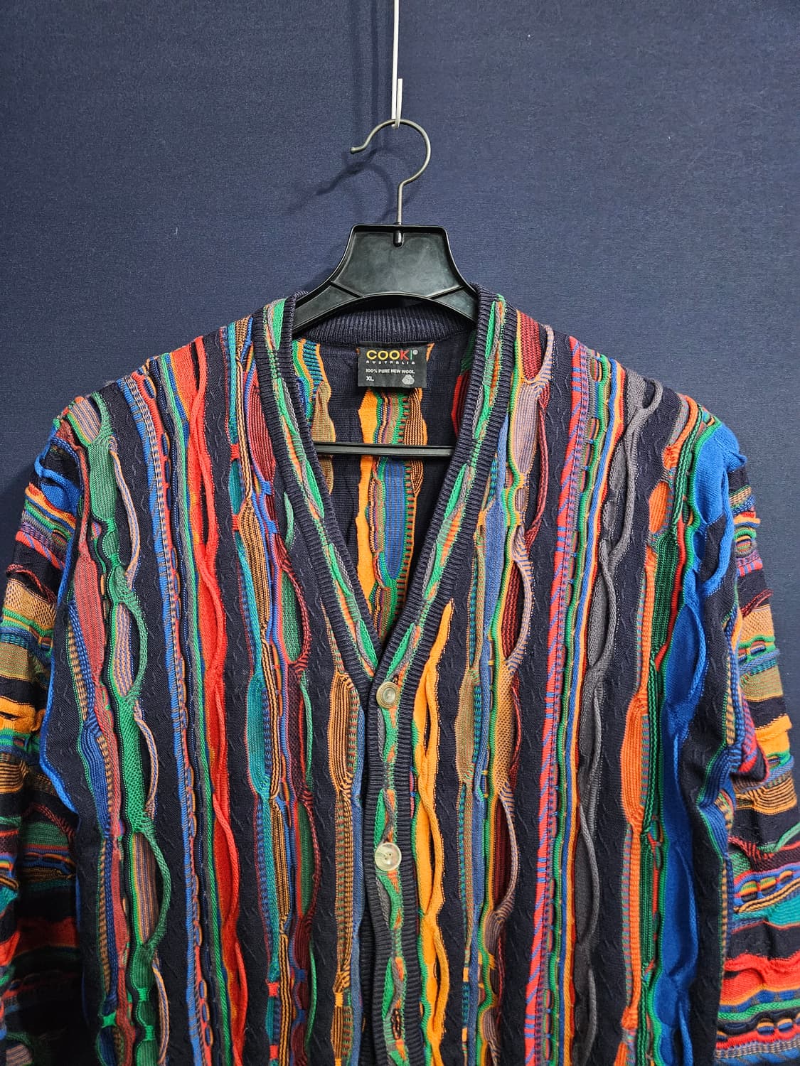 COOKI 배색 남성 세미오버핏 100 가디건  상품이미지7