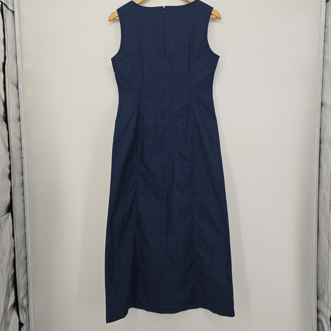 The Heart Fields 네이비 데님 민소매 롱 원피스 상품이미지6