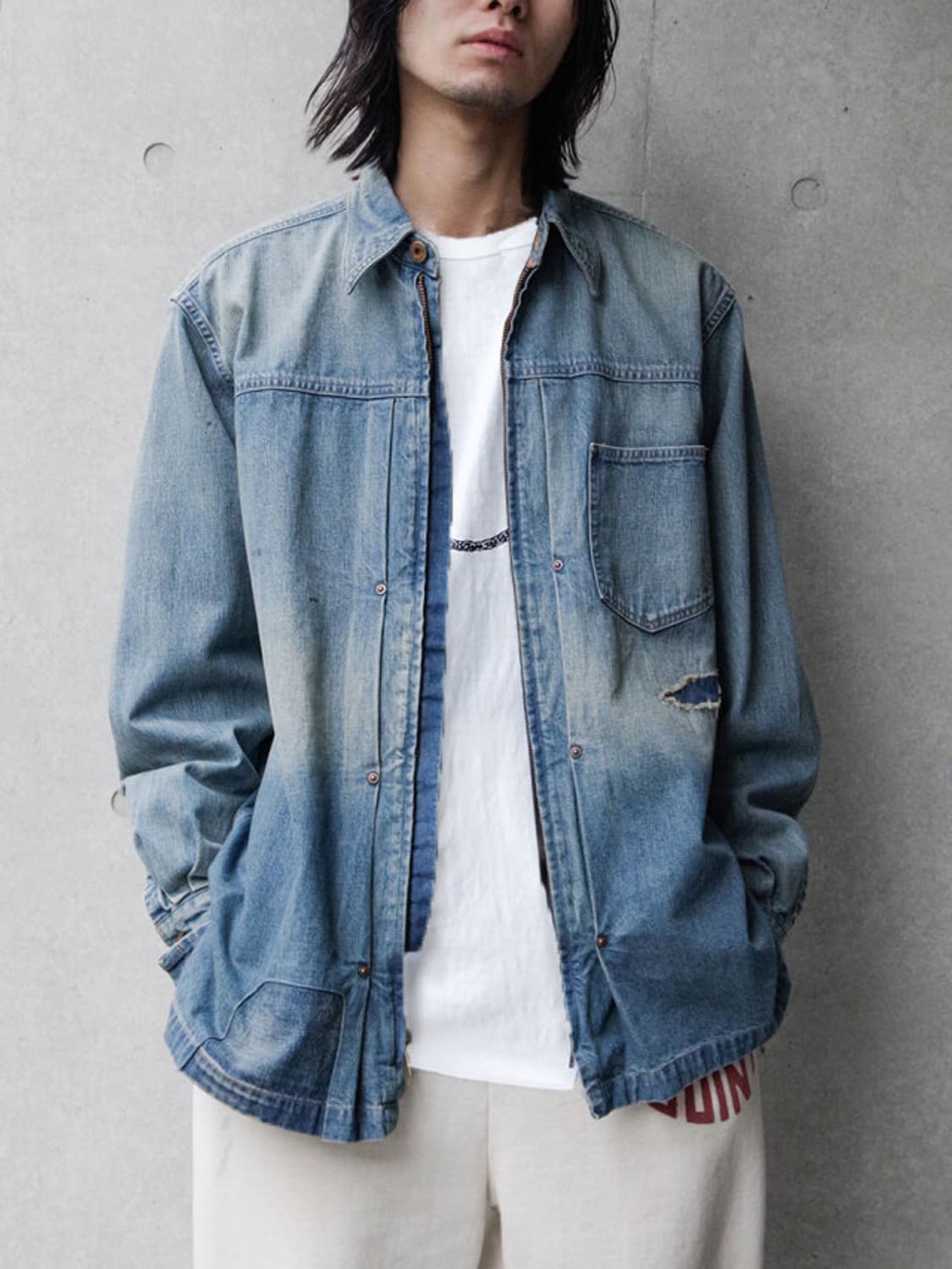 XL) bowwow 바우와우 25ss 집 데님 셔츠 자켓 상품이미지7