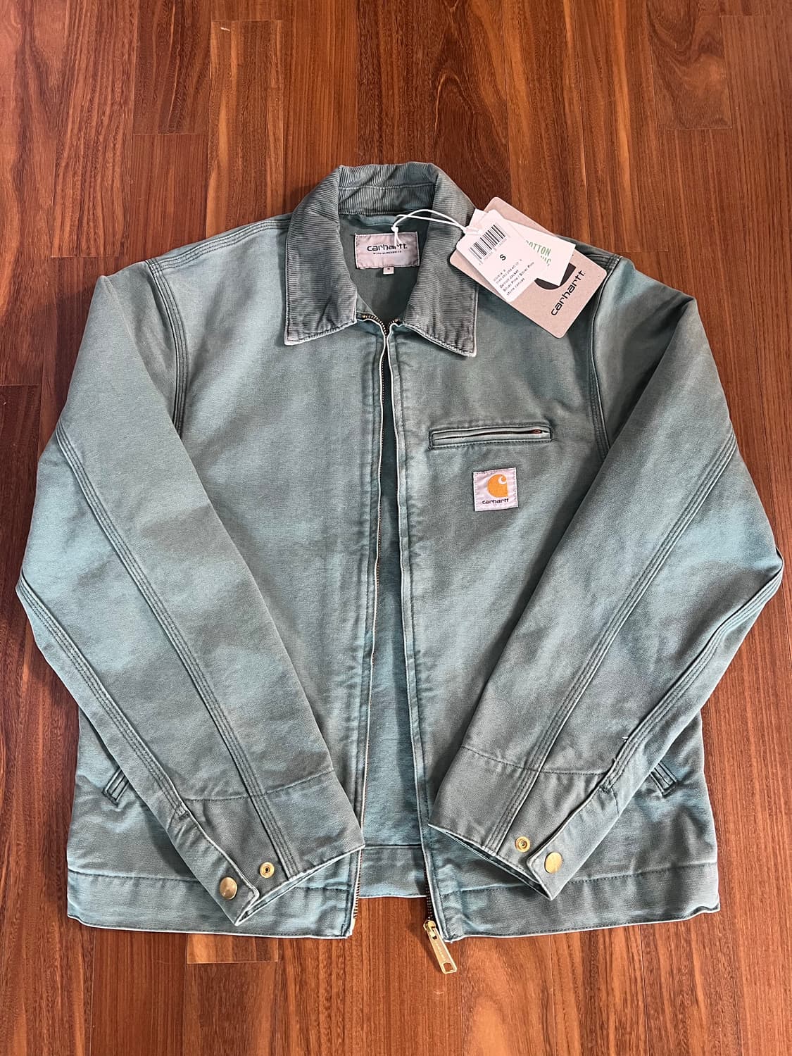 칼하트 WIP 디트로이트 자켓 실버 파인 스톤 캔버스 상품이미지2