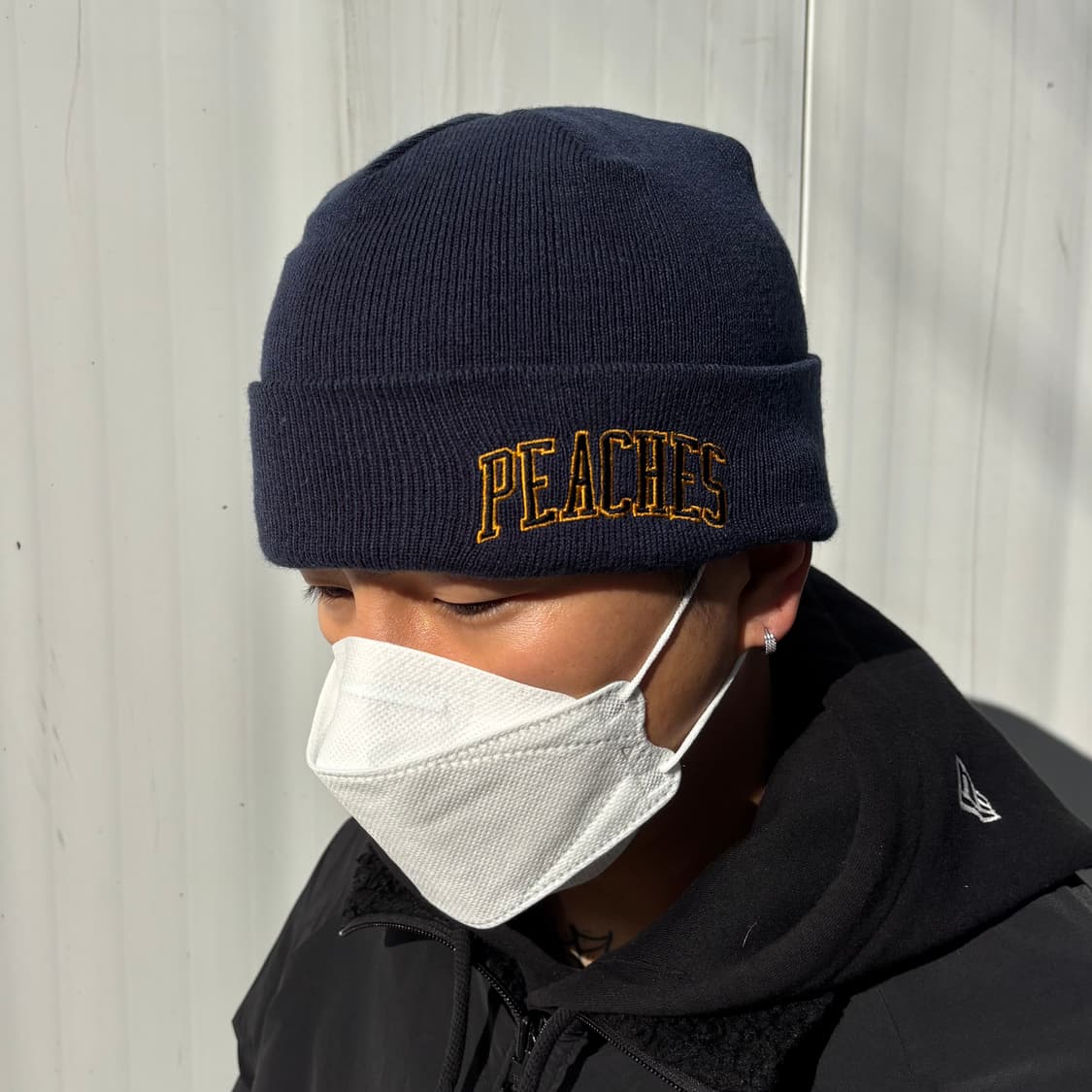 Peaches. 'University' 니트 비니 (Navy) 상품이미지4