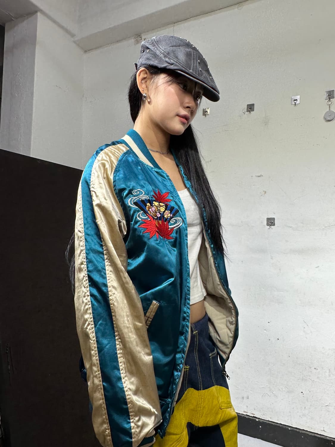 Jpn 일본빈티지 오리엔탈 로 민트 기모노 스카잔 자켓 상품이미지5