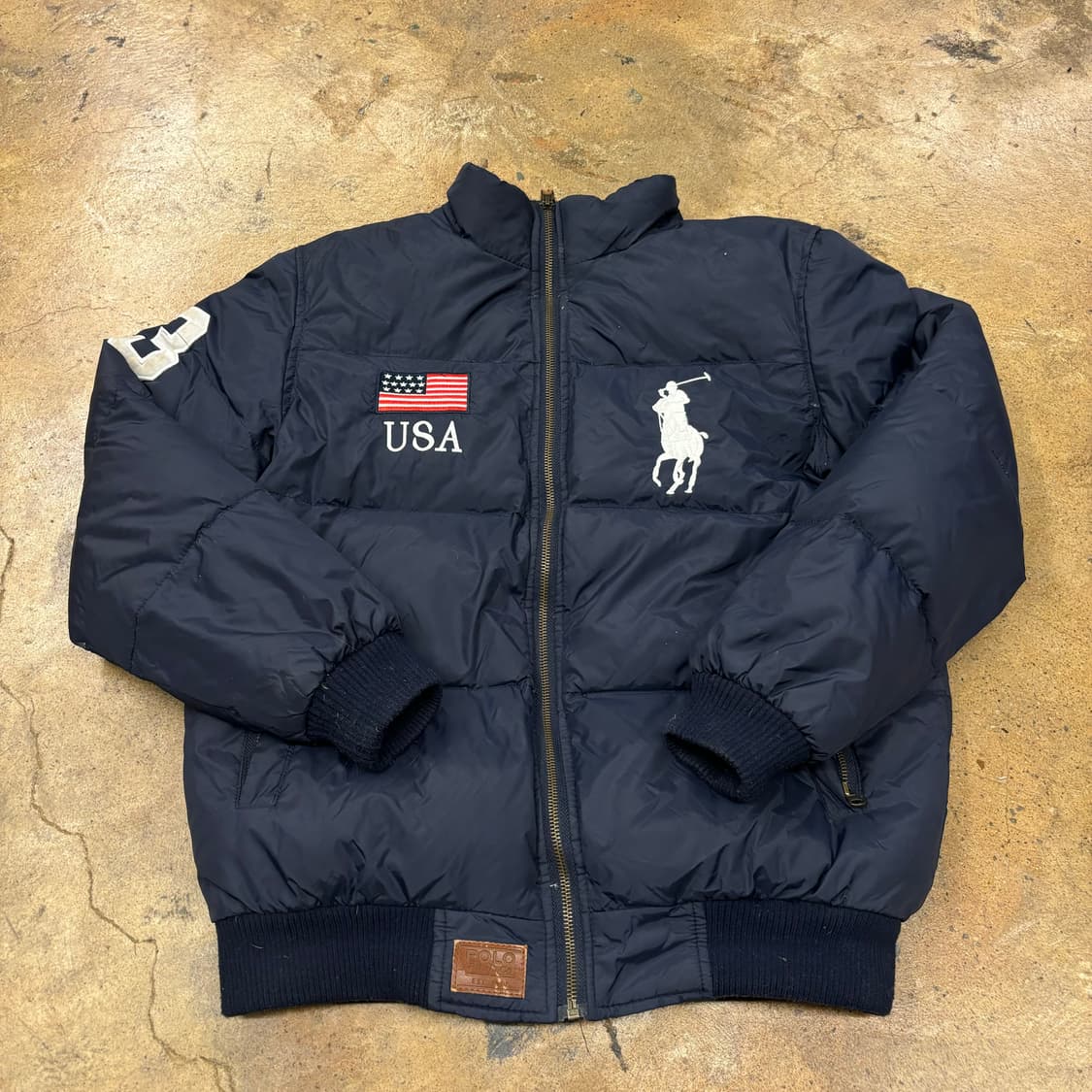 폴로 랄프로렌 빅포니 네이비 USA 성조기 숏패딩 상품이미지2