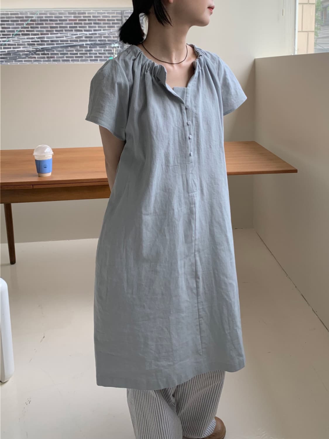 울림 린넨 셔츠 원피스 상품이미지3