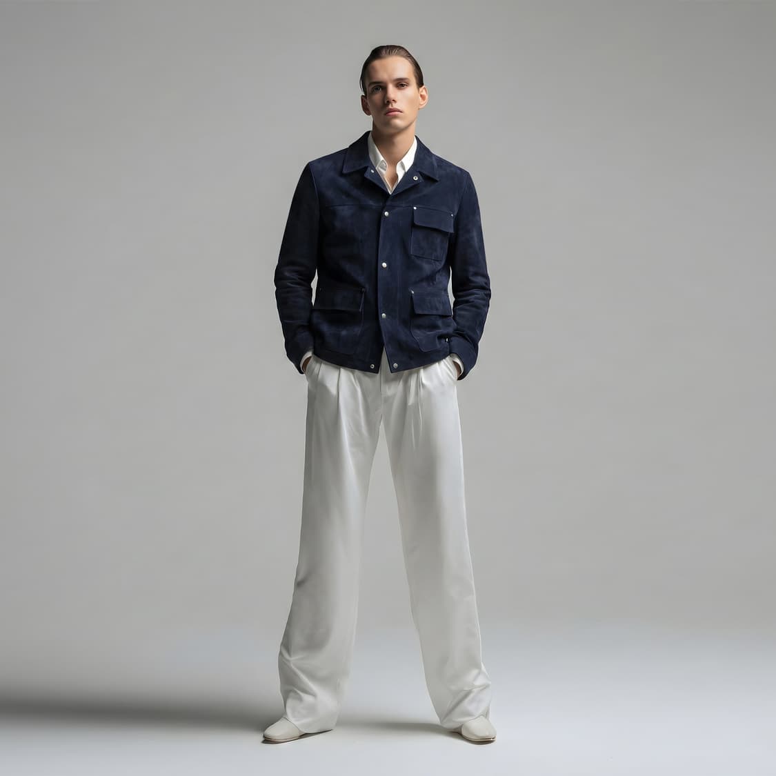 LAMSRINO 스웨이드 야상 자켓 상품이미지2