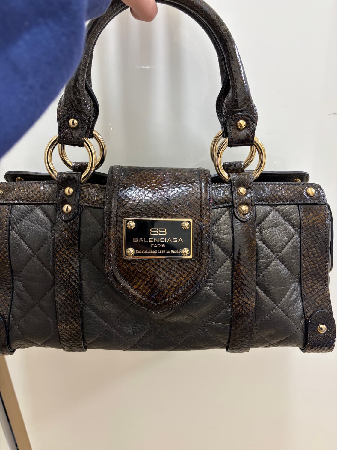 발렌시아가 정품 뱀피 핸드백 상품이미지2