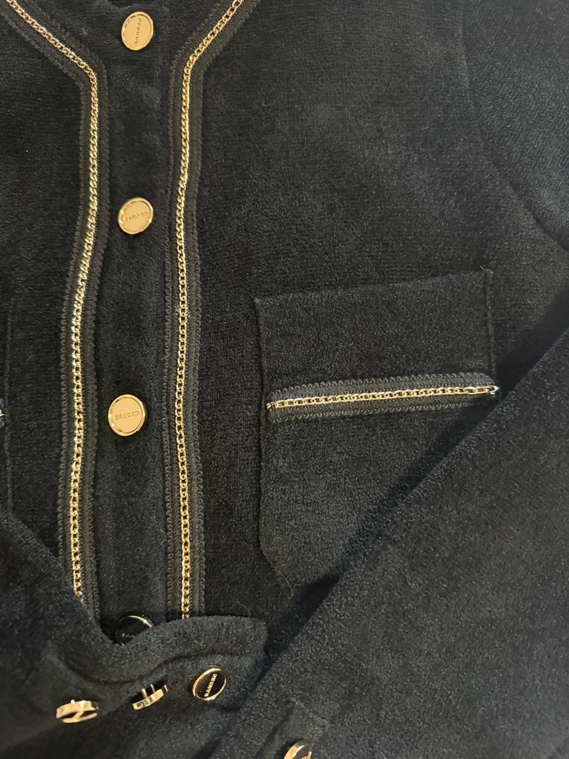 산드로 테리가디건 금장+블랙 상품이미지4