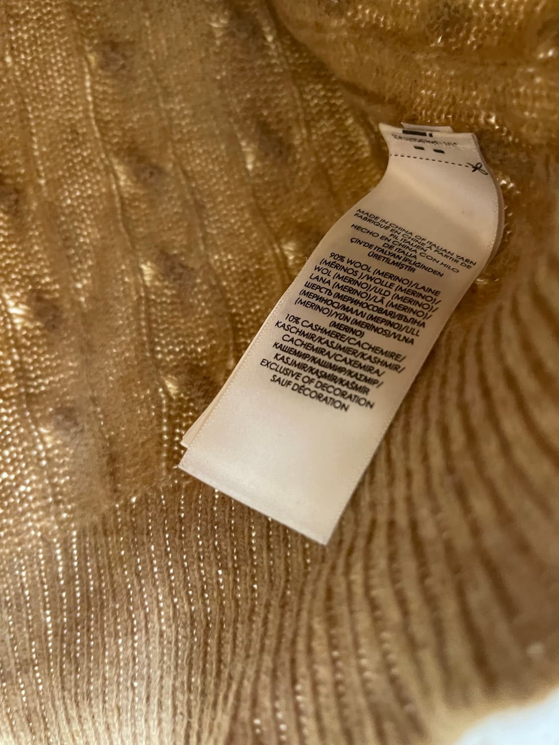 폴로 랄프로렌 정품 여성용 V넥 메리노울 캐시미어 케이블 니트 상품이미지6