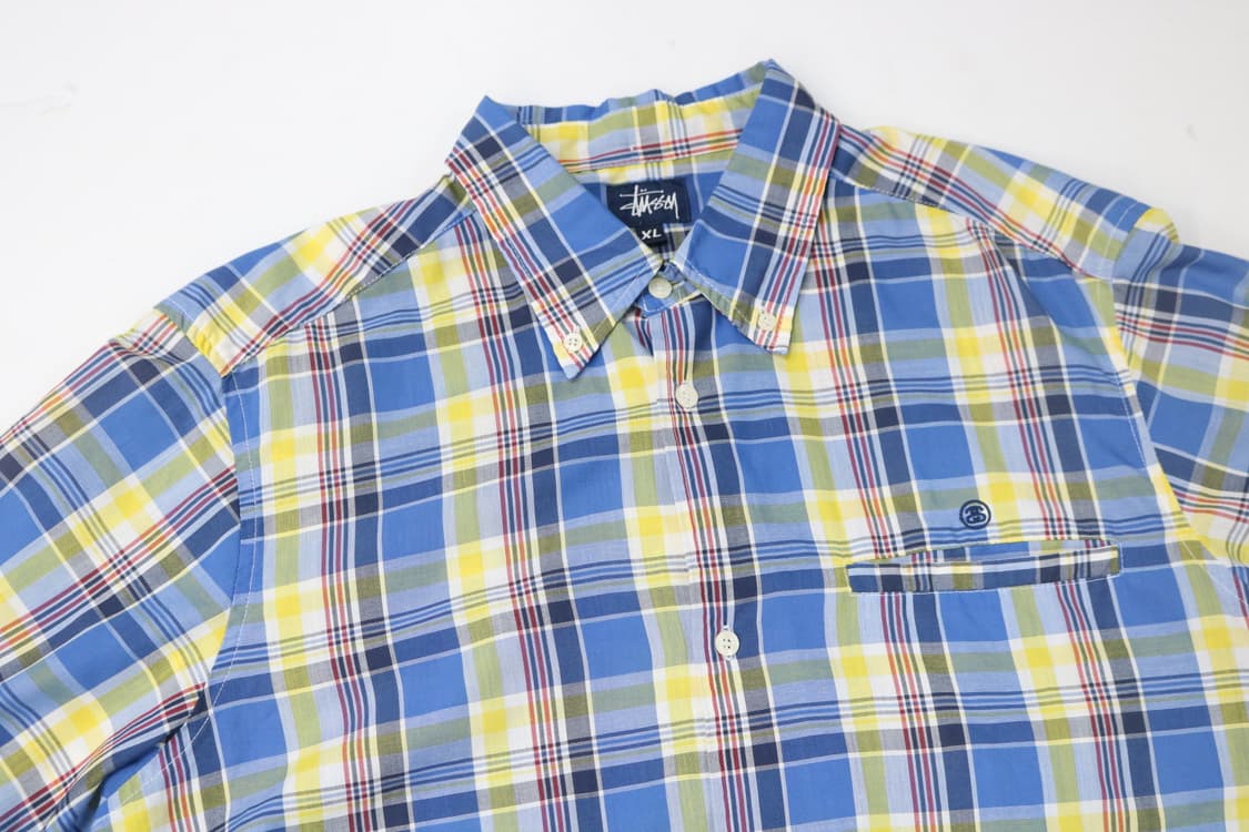 올드 스투시 90s 마드라스 체크 반팔 셔츠 상품이미지3