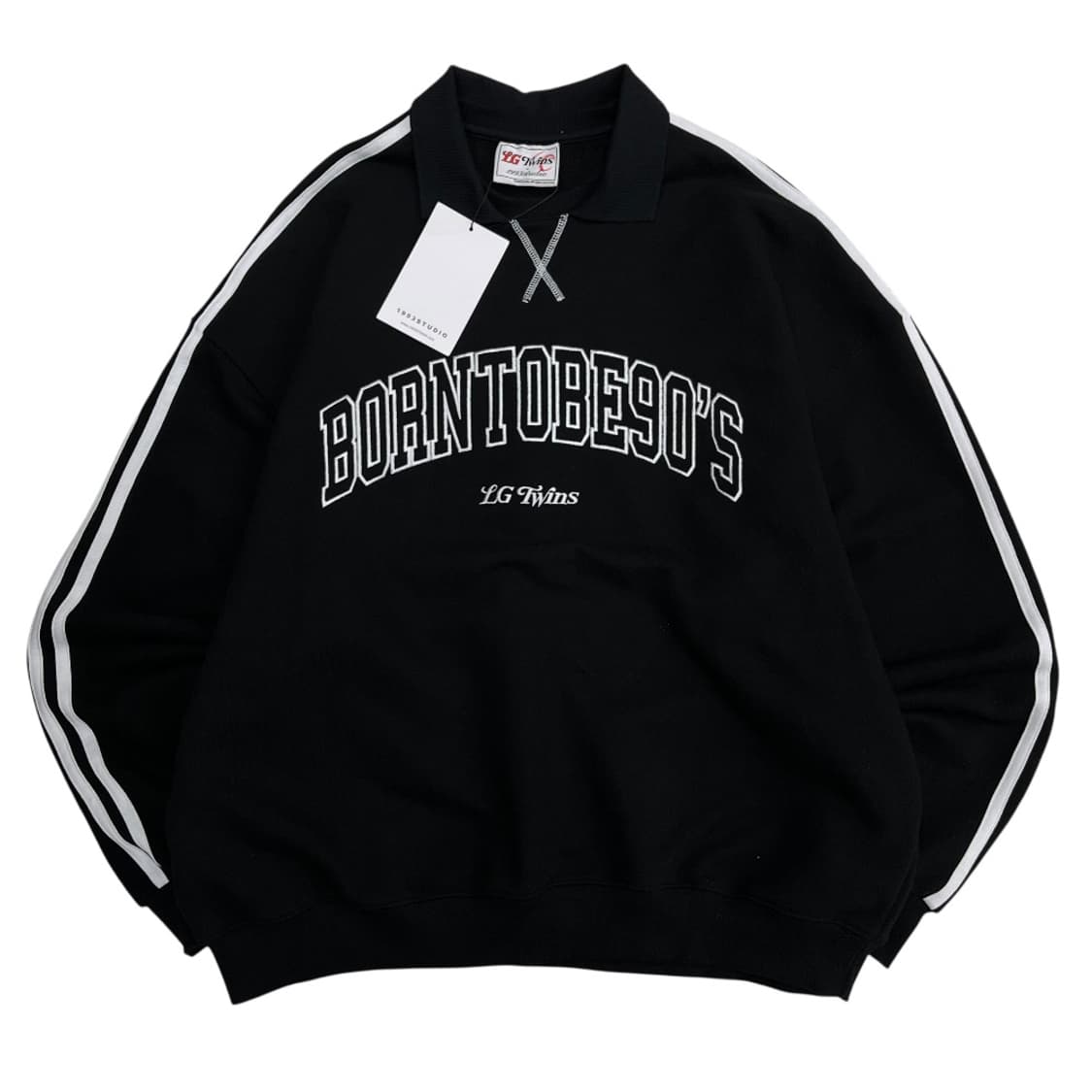 LG트윈스 x 1993스튜디오 센터로고 블랙 카라 맨투맨 상품이미지3