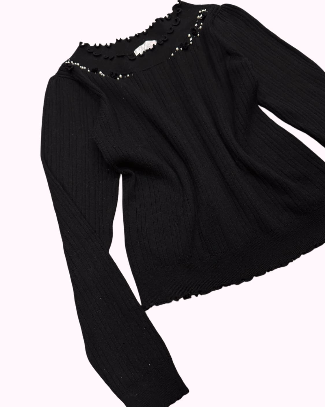 FEROUX cubic pearl ribbed t-shirt 상품이미지3