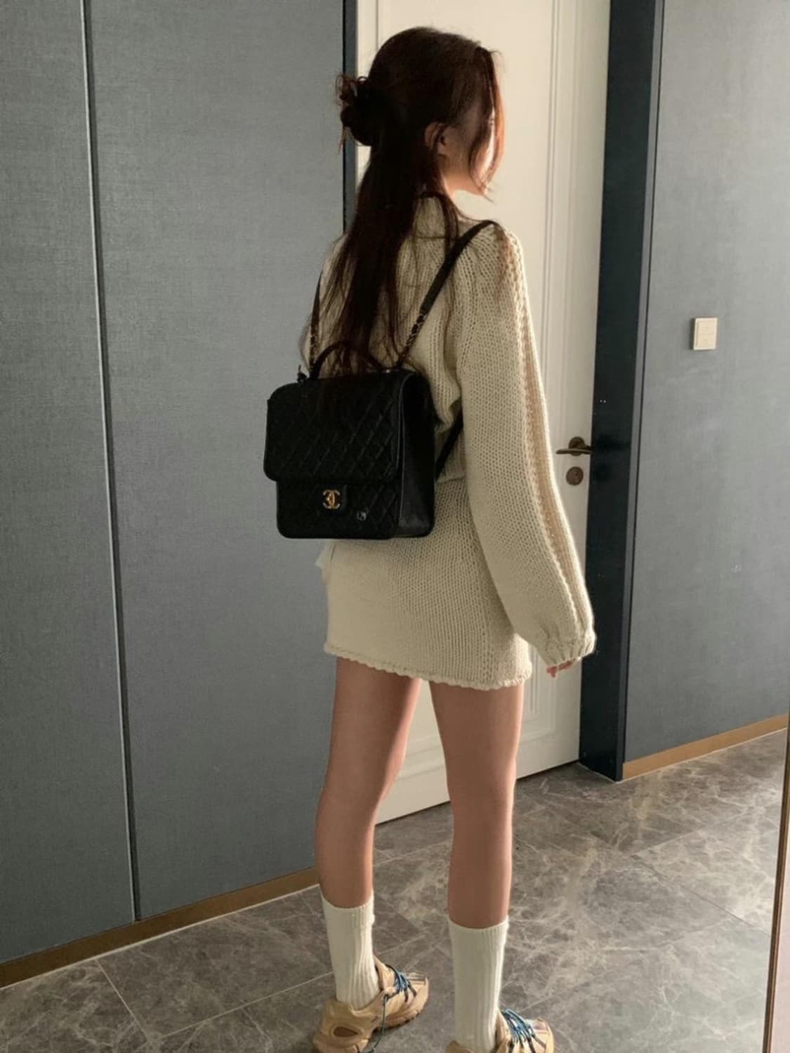 포스터 poster 플라보 니트 스커트 아이보리 상품이미지7