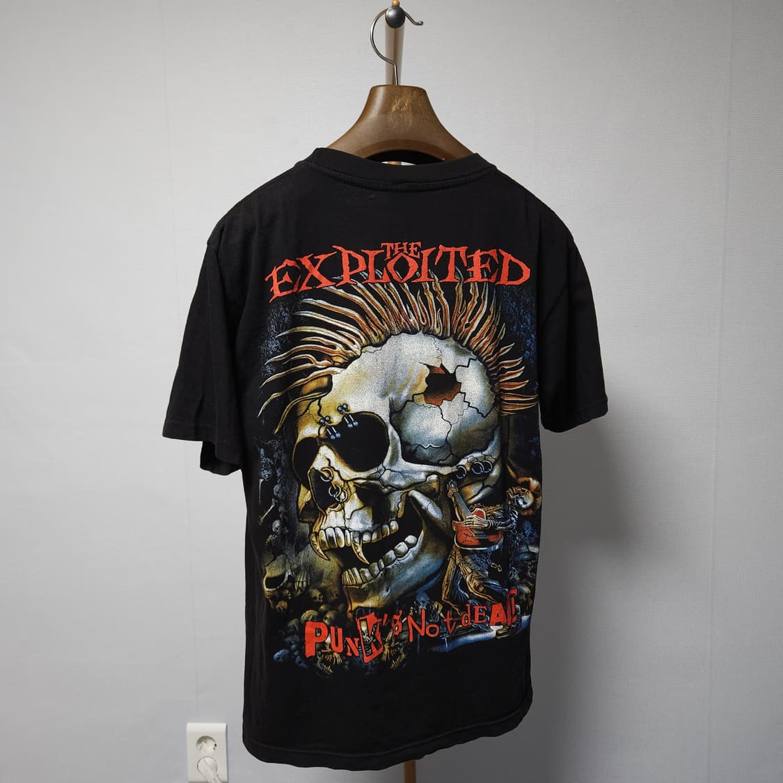 M ) 미카엘 The Exploited 펑크 록 해골 프린팅 반팔티 상품이미지3