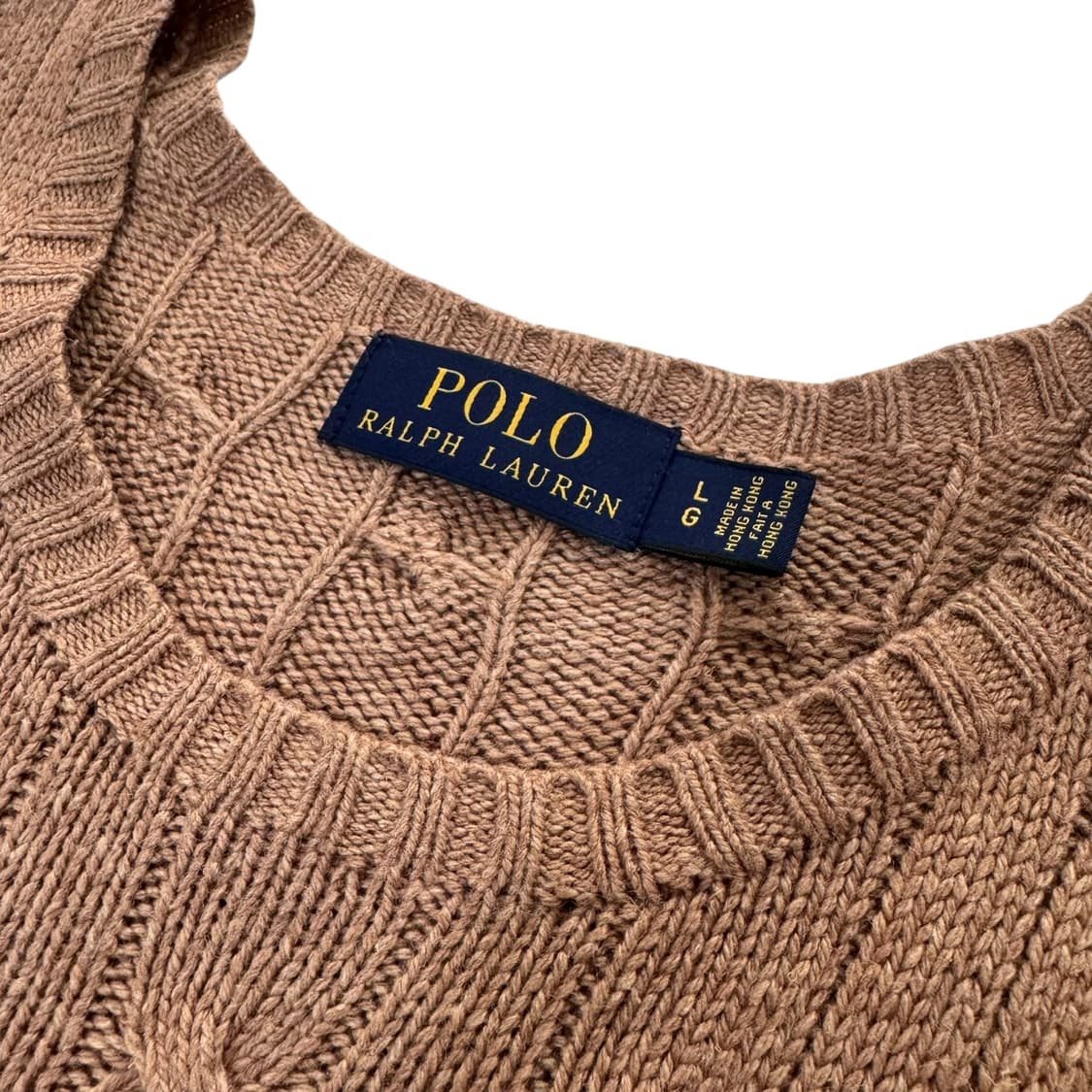 신형 폴로 랄프로렌 카멜 꽈배기 니트 상품이미지3