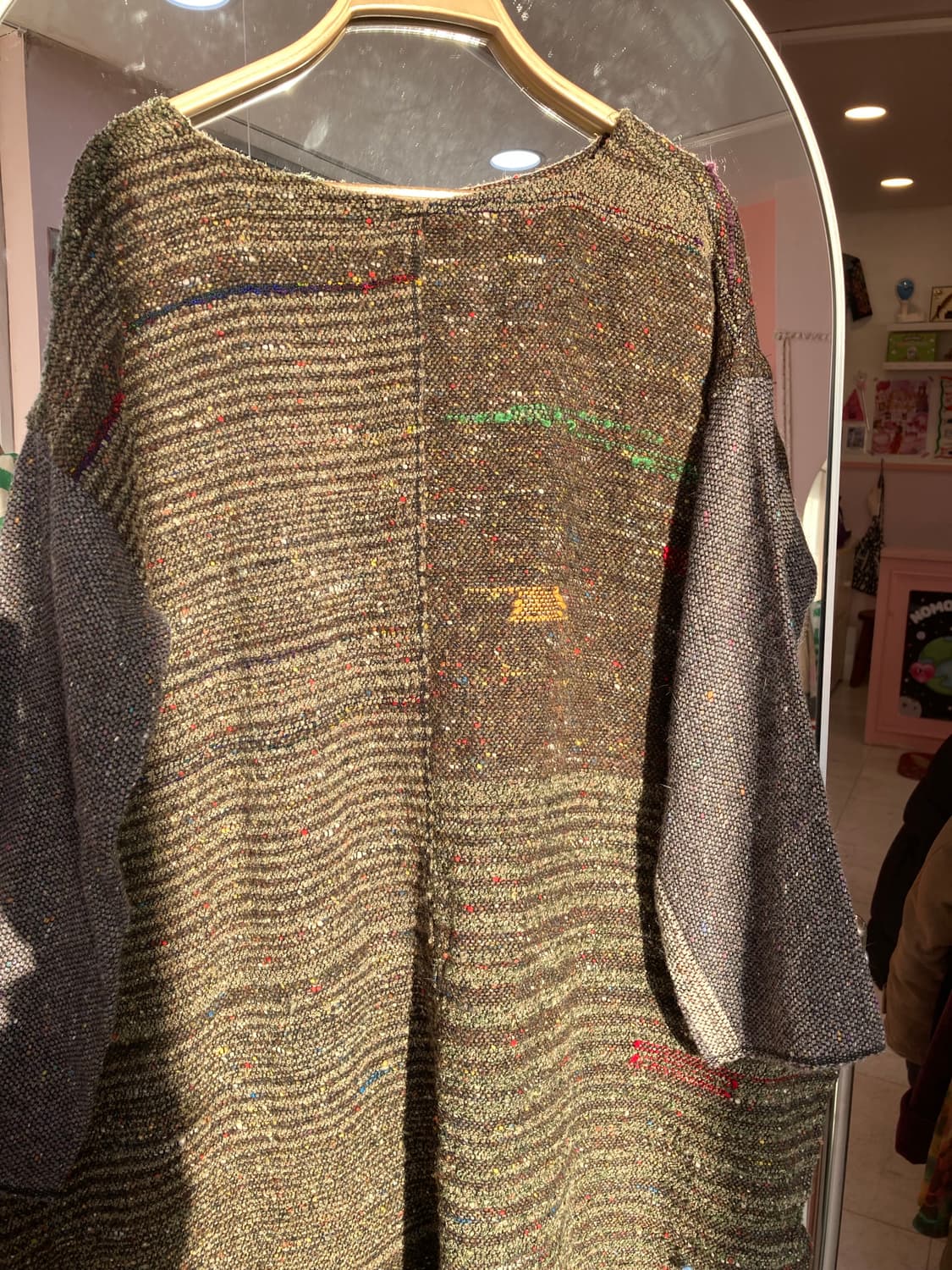 그런지 카키 니트 원피스 상품이미지2