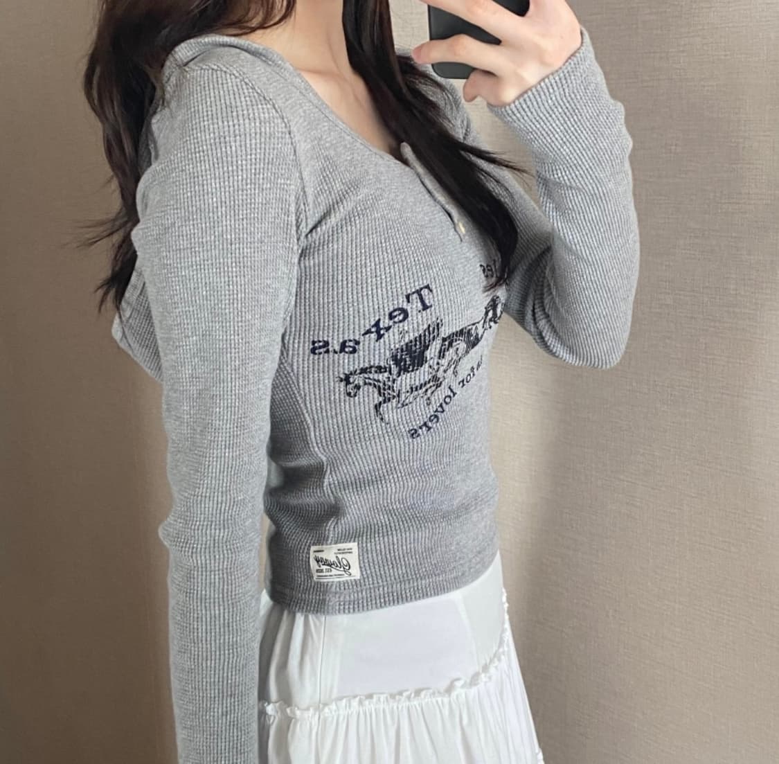 글로니 TEXAS WAFFLE LONG SLEEVE (GRAY) 상품이미지1