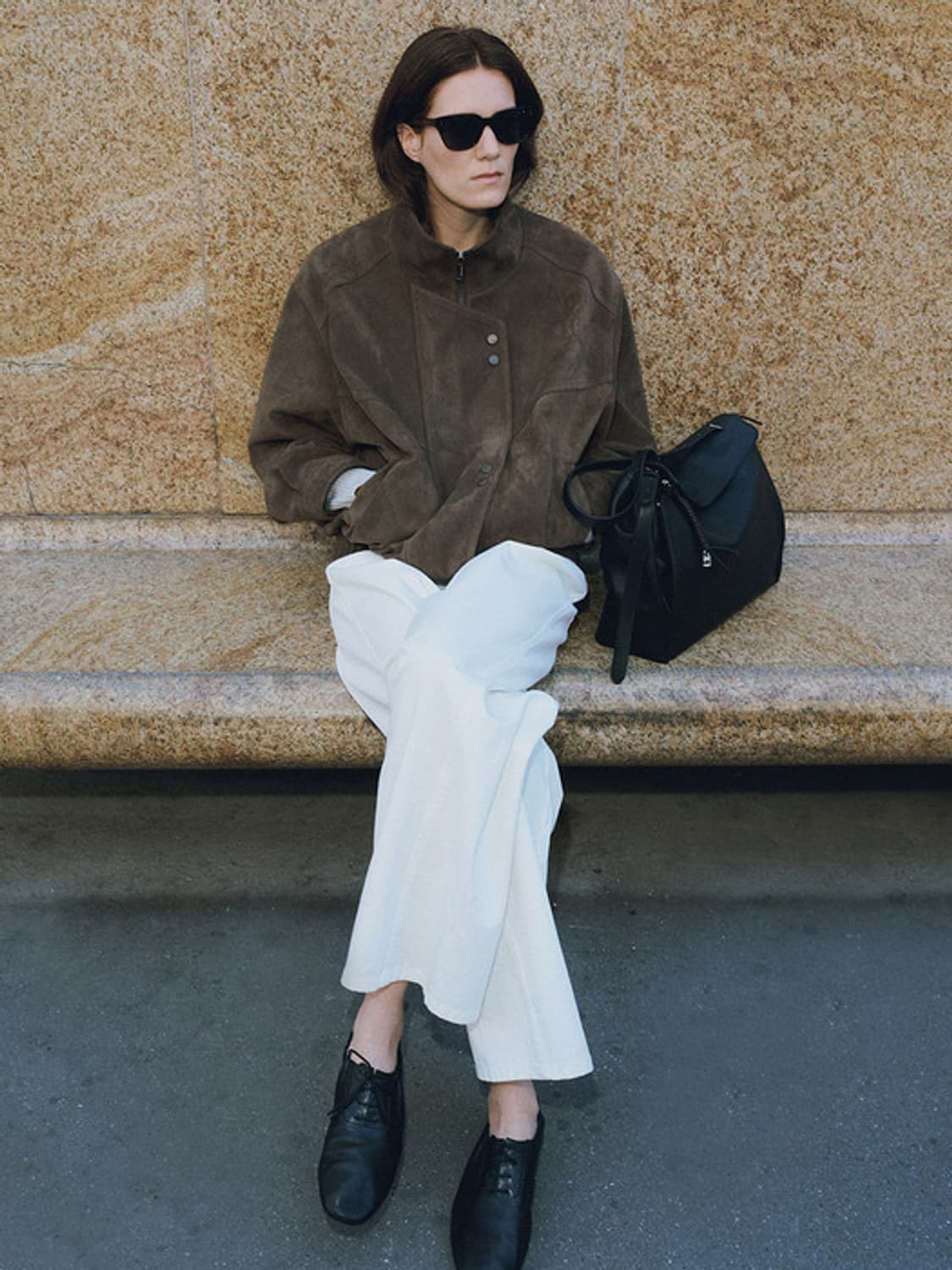 (택O) 루에브르 Asymmetric 스웨이드 자켓 (카키브라운) 상품이미지3