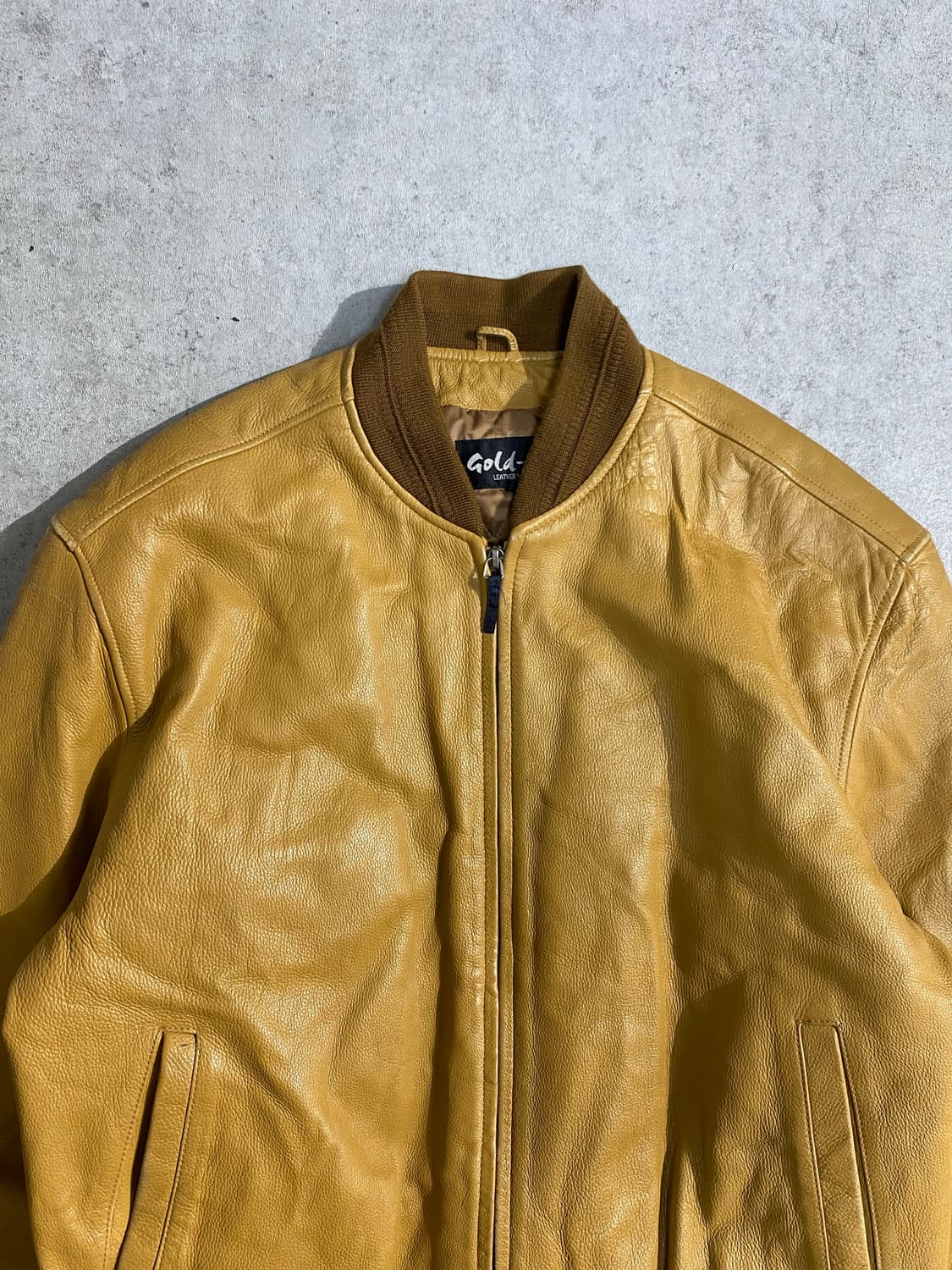 [L] 90-00s Vintage 빈티지 양가죽 레더 블루종 자켓 상품이미지2