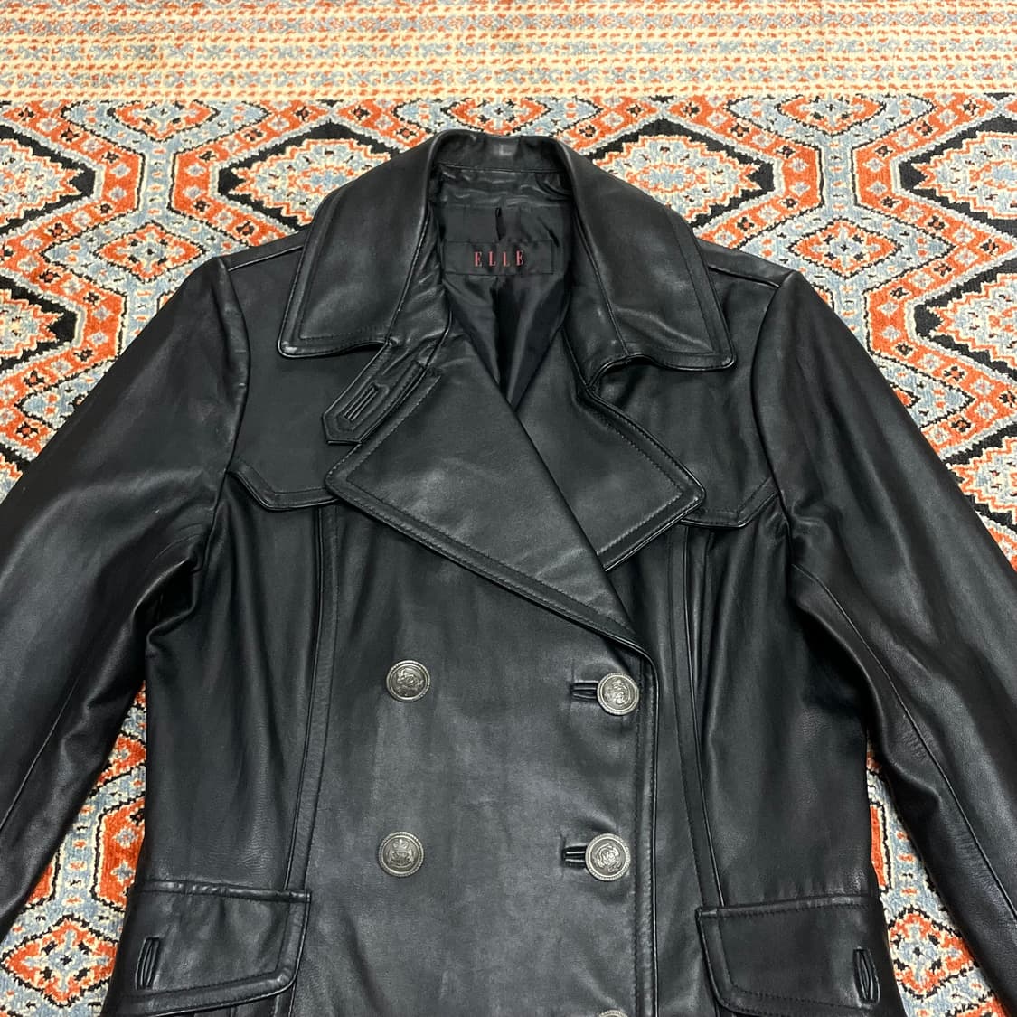 엘르 블랙 양가죽 더블 자켓 여성66 상품이미지2