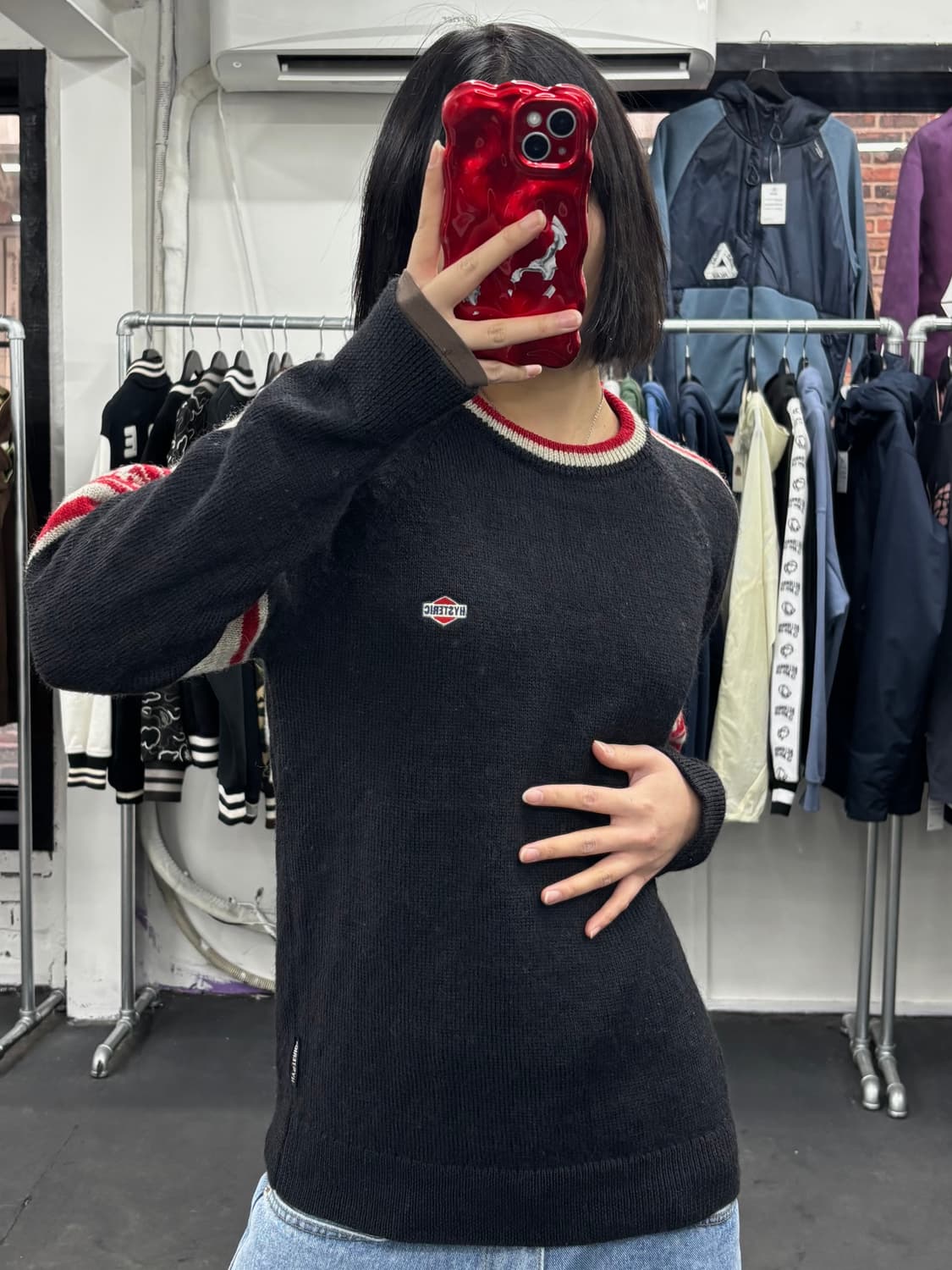 히스테릭 글래머 사이드 로고 니트 상품이미지3