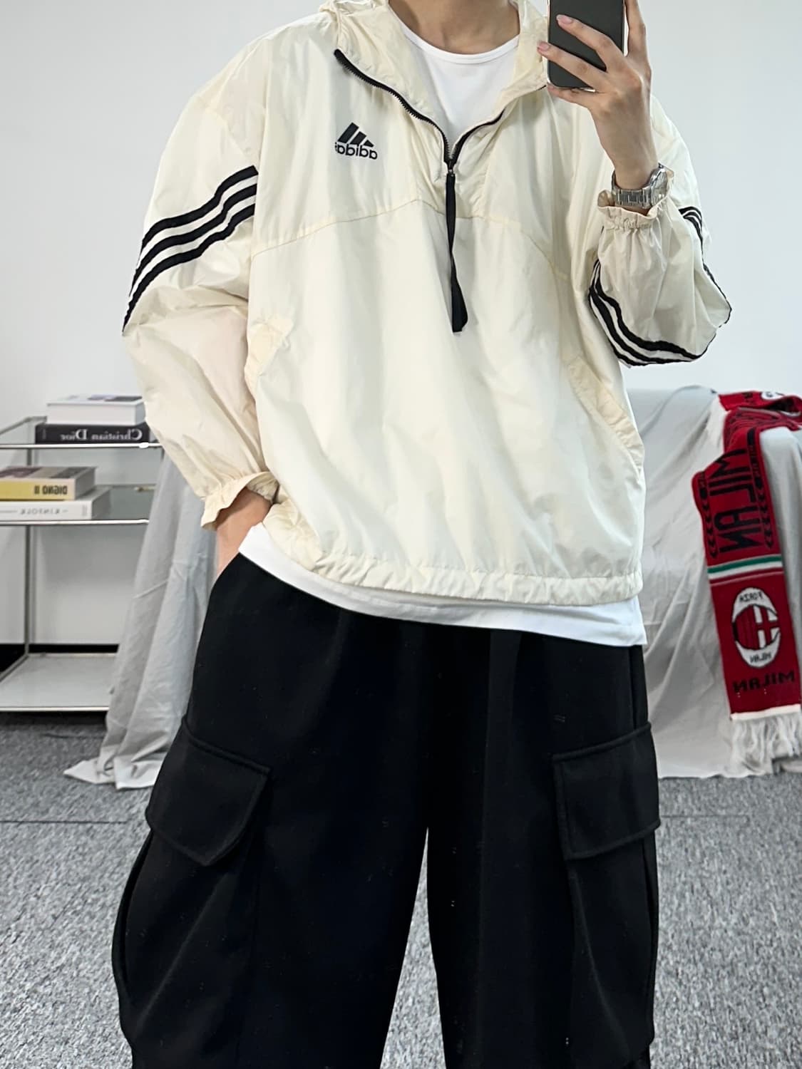 아디다스 00s 올드스쿨 아이보리 아노락 XL 상품이미지2