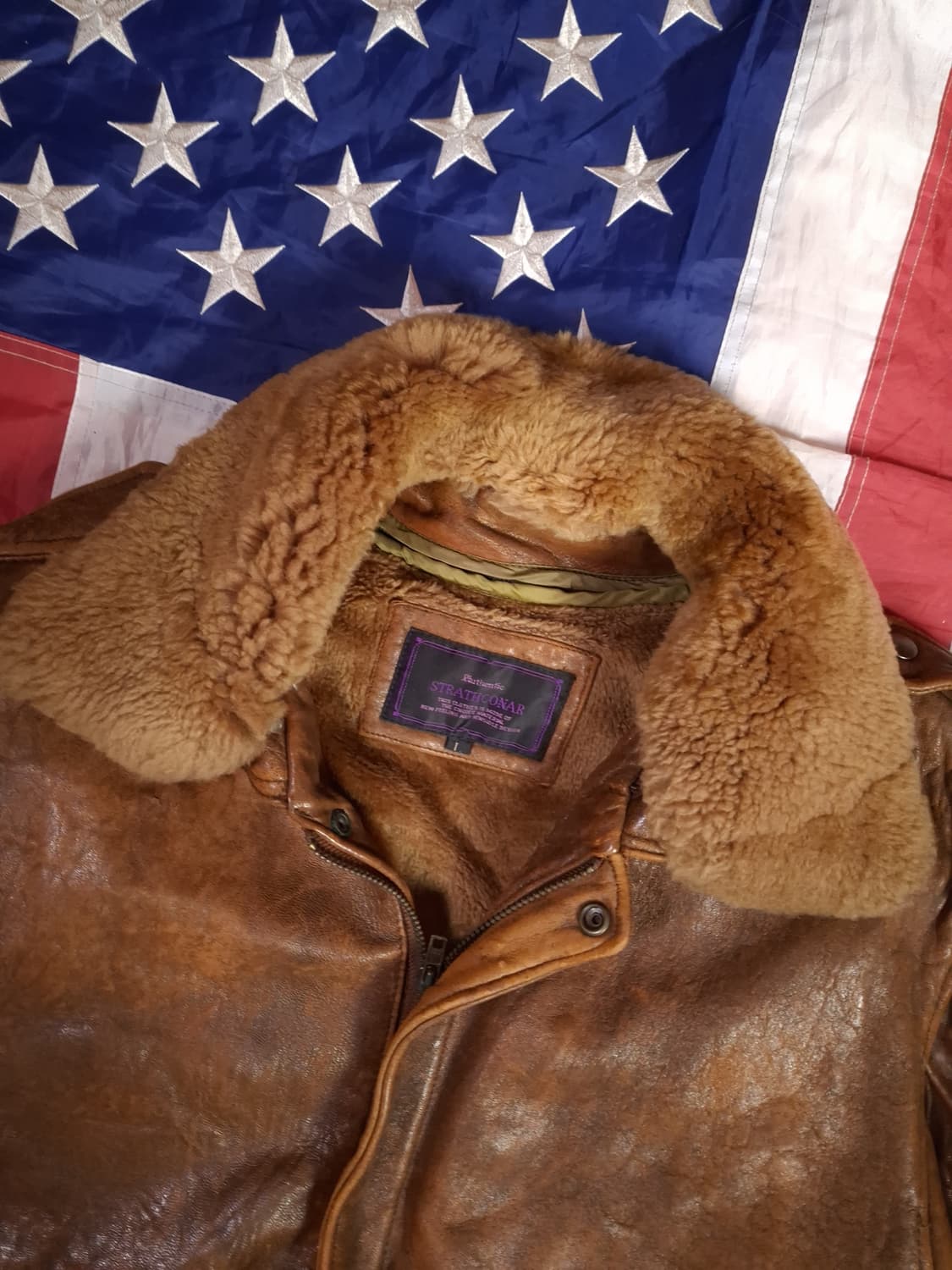 80's 일본판 밀리터리 리얼레더 항공자켓 상품이미지2