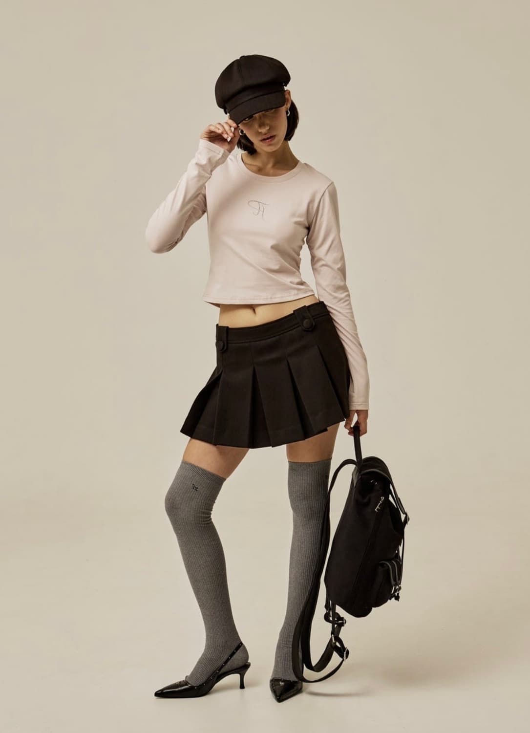 쓰리타임즈 헤이즐 플리츠 스커트 M 상품이미지1