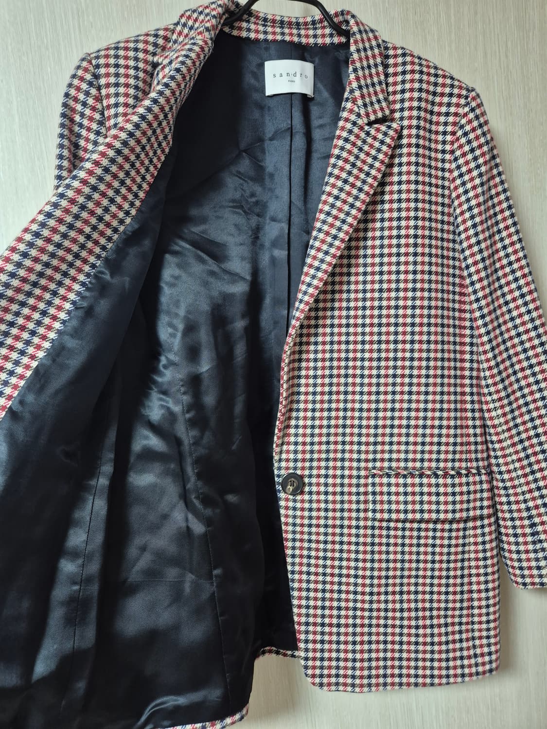 (정품) 산드로 울자켓 하운드 체크자켓 36 블레이져 상품이미지7