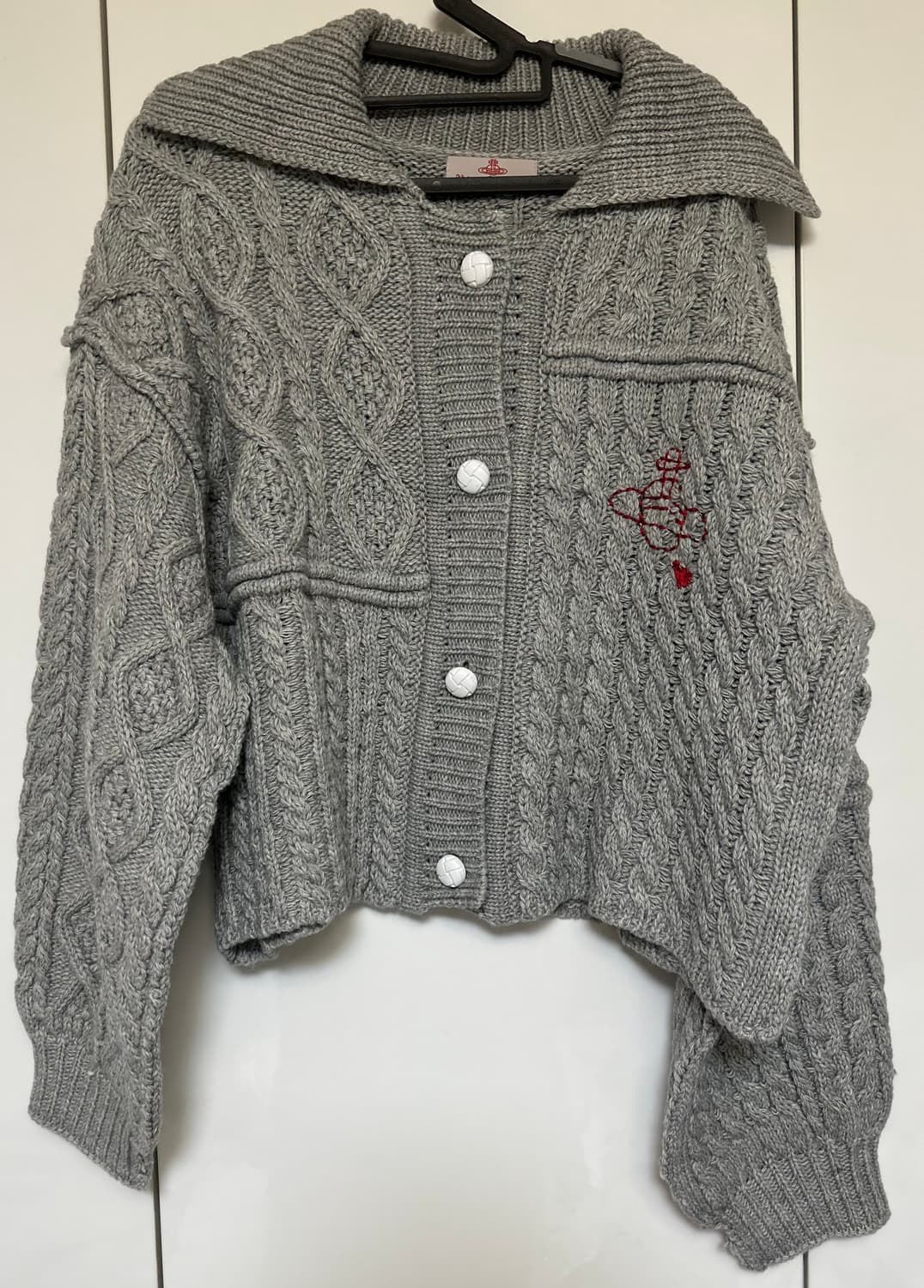 비비안웨스트우드 그레이 울케이블 가디건  상품이미지1