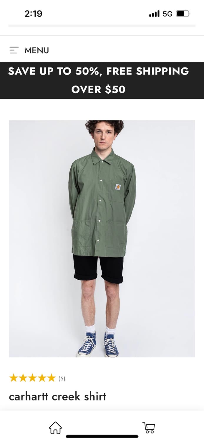 칼하트wip ls 셔츠 그린 m 상품이미지1